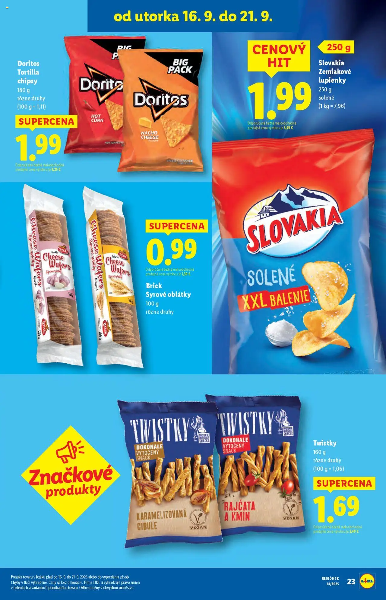Nové Lidl akcie – leták je platný od 16.09.2025 | Strana: 23 | Produkty: Tortilla, Chipsy