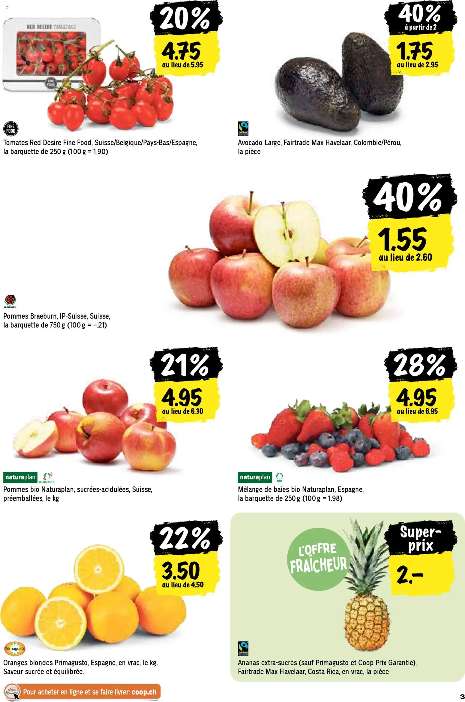 Coop aktionen FR – gültig ab 16.04.2026 | Seite: 3 | Produkte: Avocado, Ananas