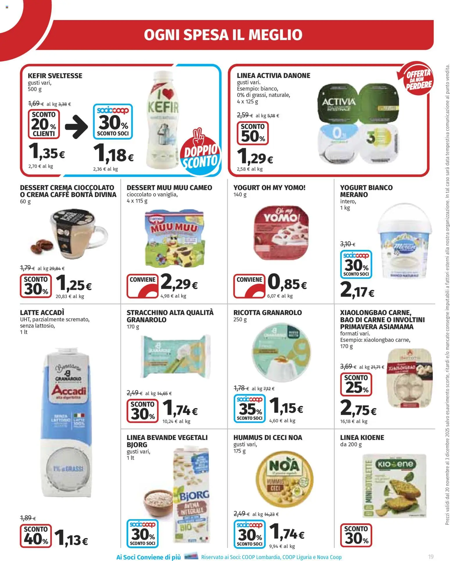 Volantino Ipercoop del 20.11.2025 | Pagina: 19 | Prodotti: Crema, Yogurt, Caffè, Latte