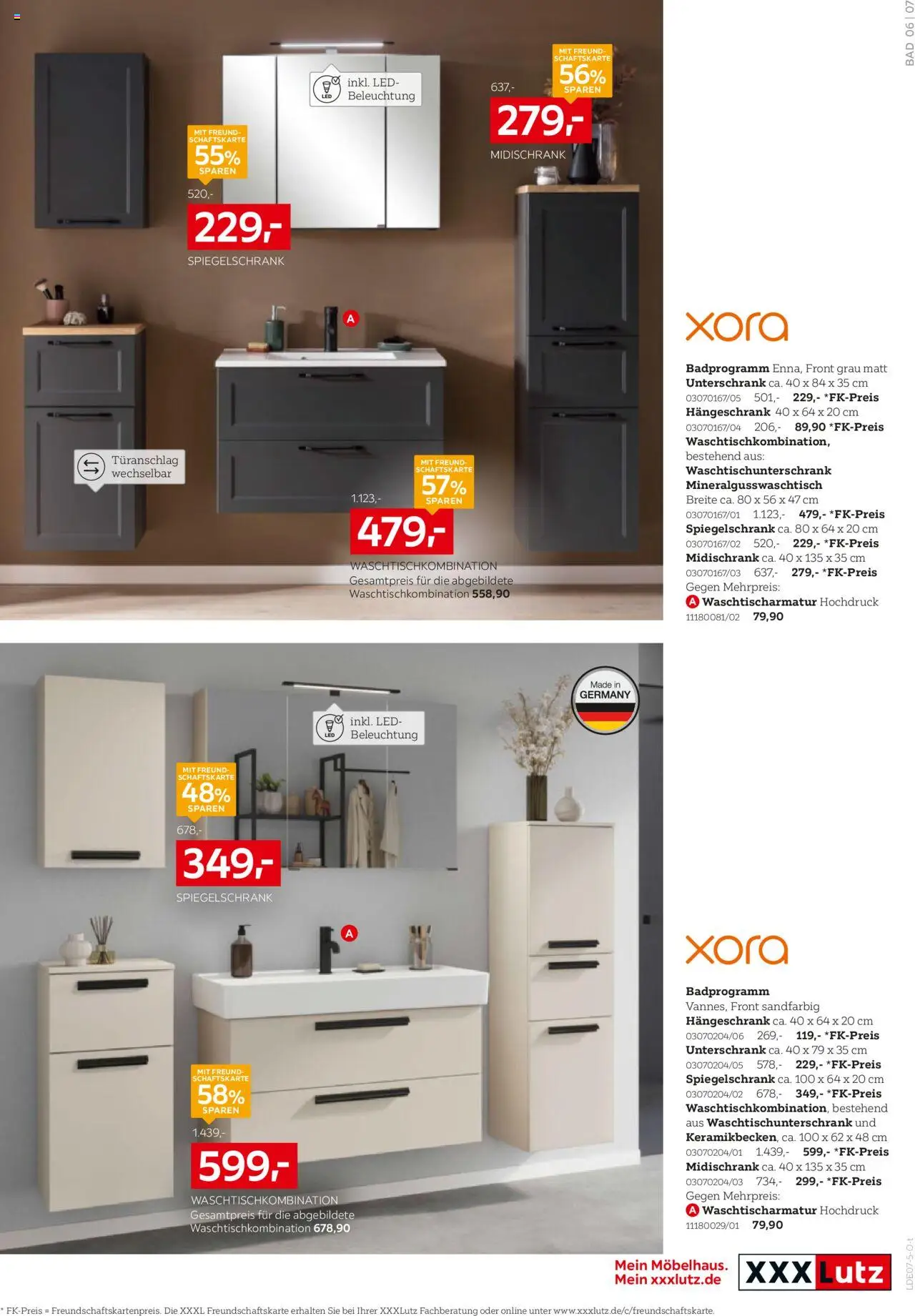 XXXL Lutz Bad Spezial - gültig ab dem 27.07.2025 | Seite: 7 | Produkte: Spiegelschrank, Hängeschrank, Unterschrank, Midischrank