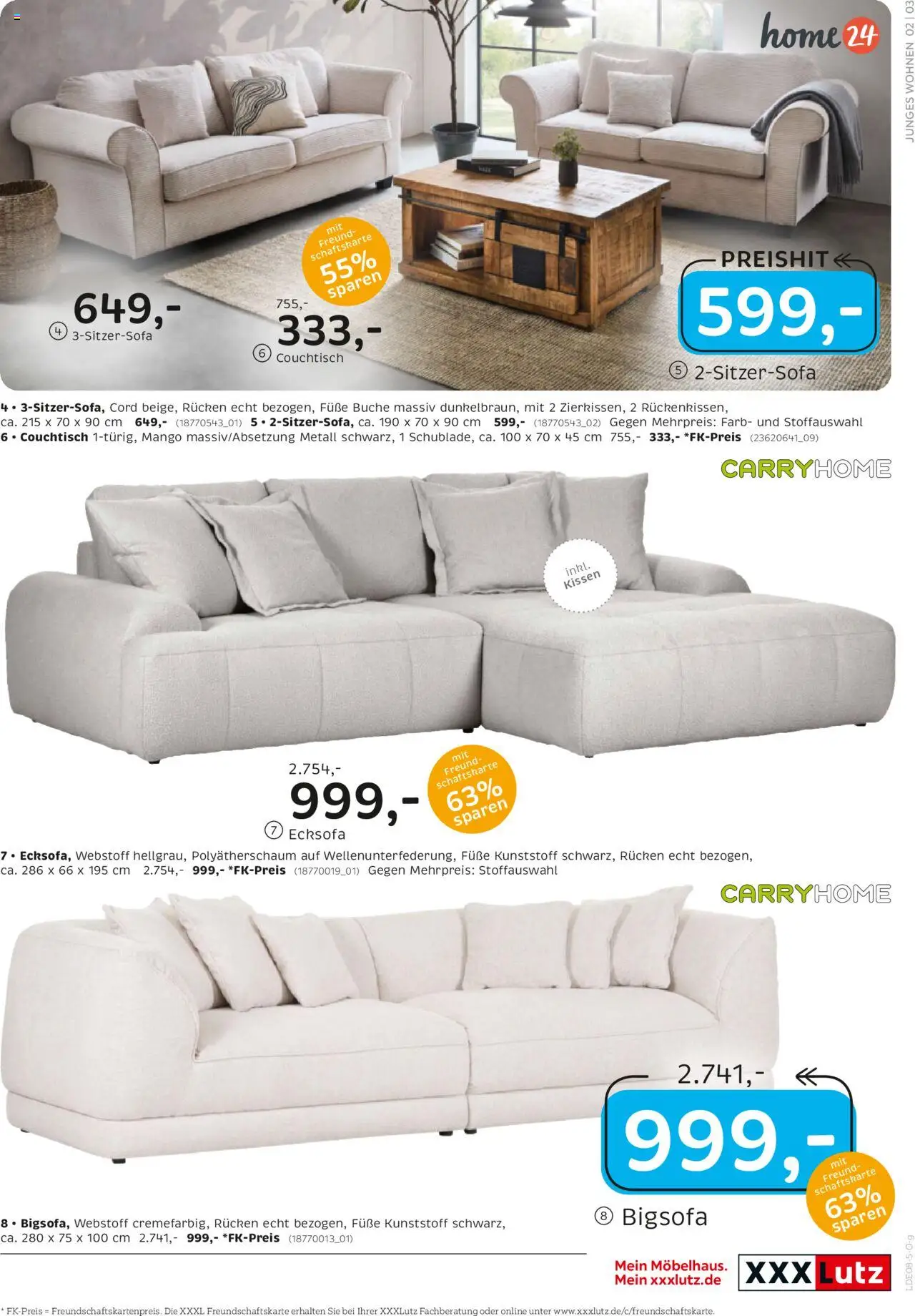XXXL Lutz Junges Wohnen - gültig ab dem 04.08.2025 | Seite: 3 | Produkte: Bigsofa, Ecksofa, Couchtisch, Mango