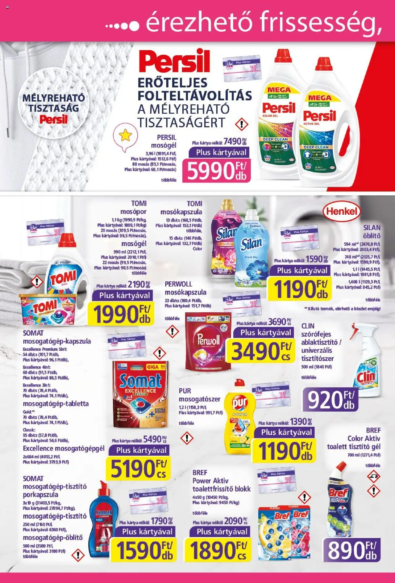 Plus Market akciós ujság - amely érvényes a következő dátumtól: 04.09.2025 | Oldal: 2 | Termékek: Somat, Mosógél, Öblítő, Mosópor