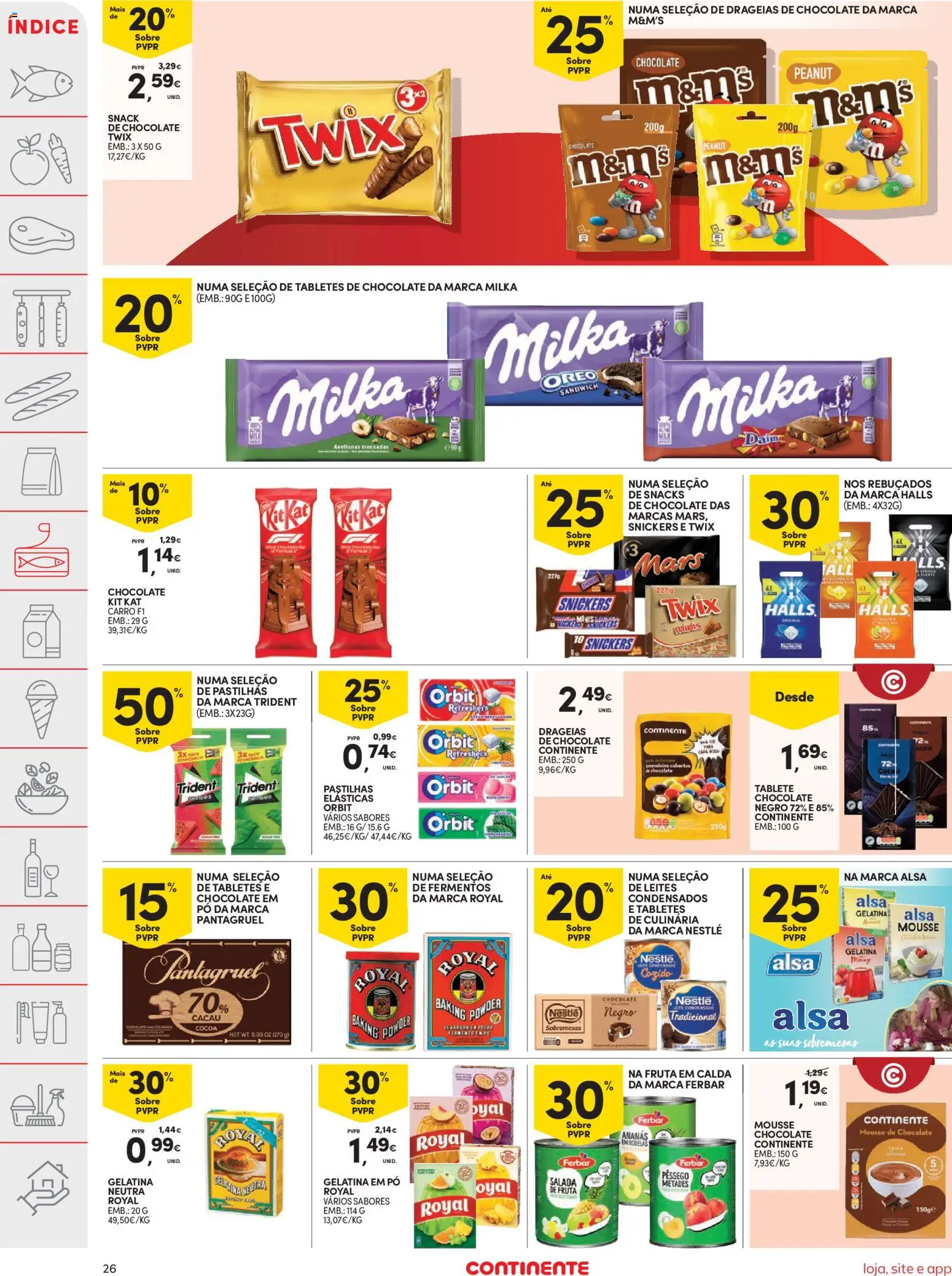 Continente folheto │ válido de 14.04.2026 | Página: 26 | Produtos: Gelatina, Pó, Rebuçados, Leite condensado