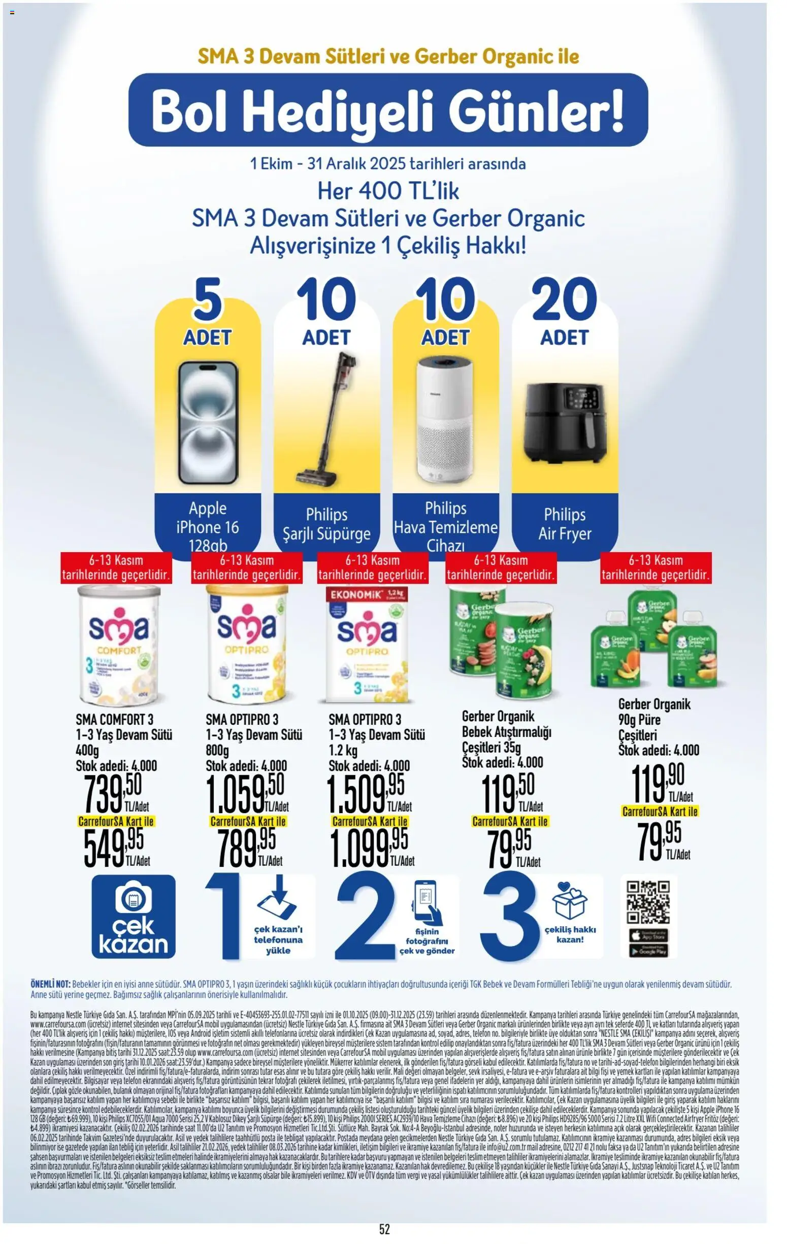 CarrefourSA Katalog - 06.11.2025 tarihinden itibaren geçerlidir | Sayfa: 52 | Ürünler: Fritöz, Iphone, Hava temizleme cihazı, Bilgisayar