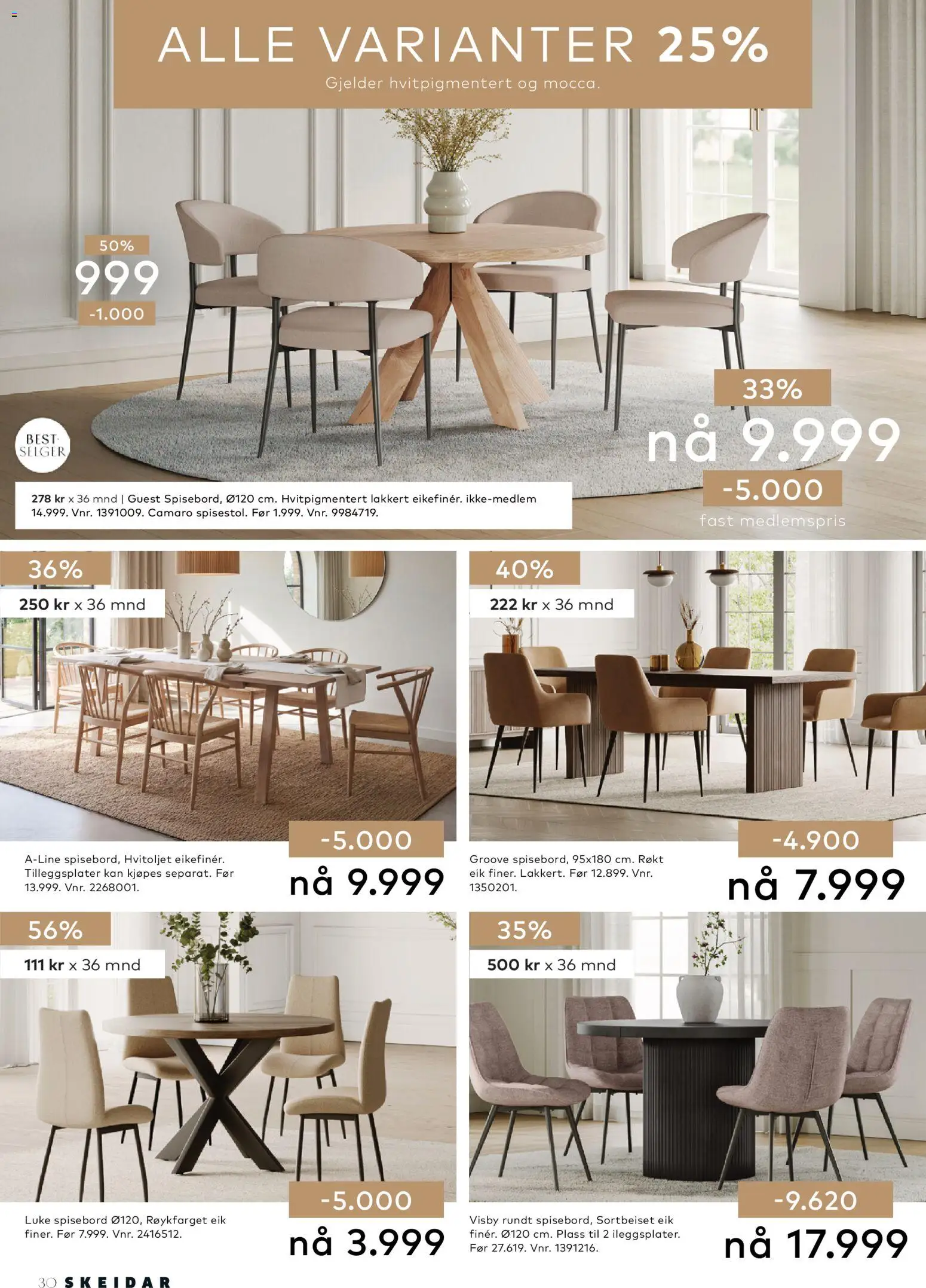 {H1} | Side: 30 | Produkter: Spisebord