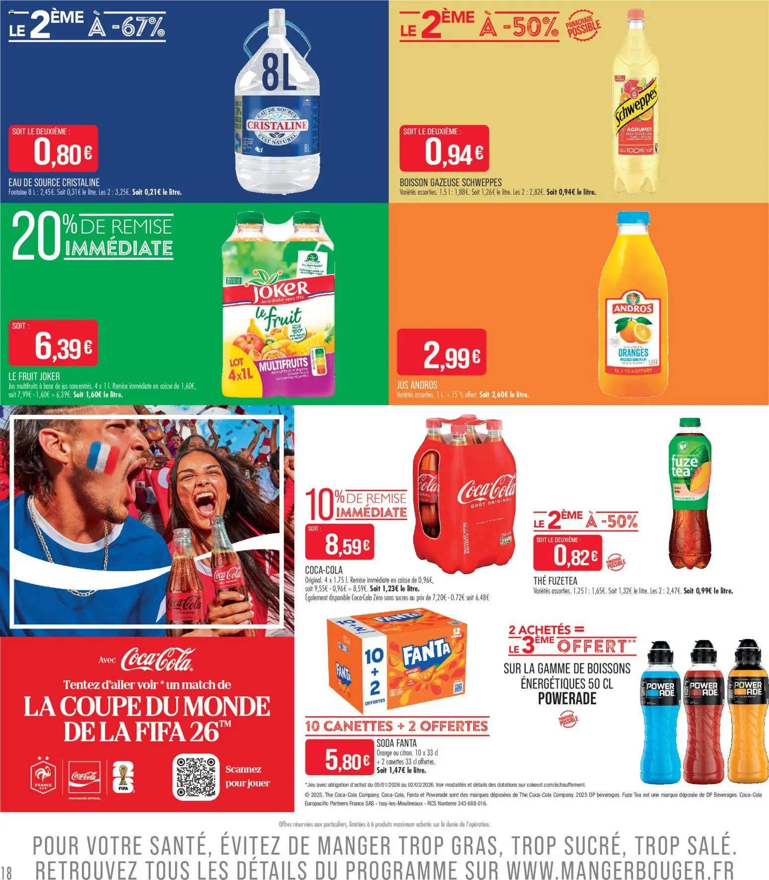 {H1} | Page: 18 | Produits: Orange, Base, Coca cola, Thé