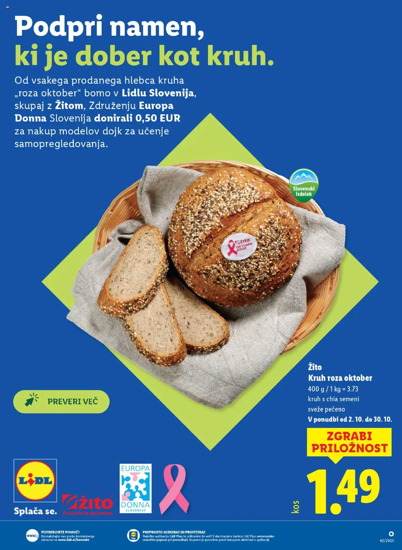 Novi Lidl katalog ponudbe – veljaven od 16.10.2025 | Stran: 13 | Izdelki: Kruh