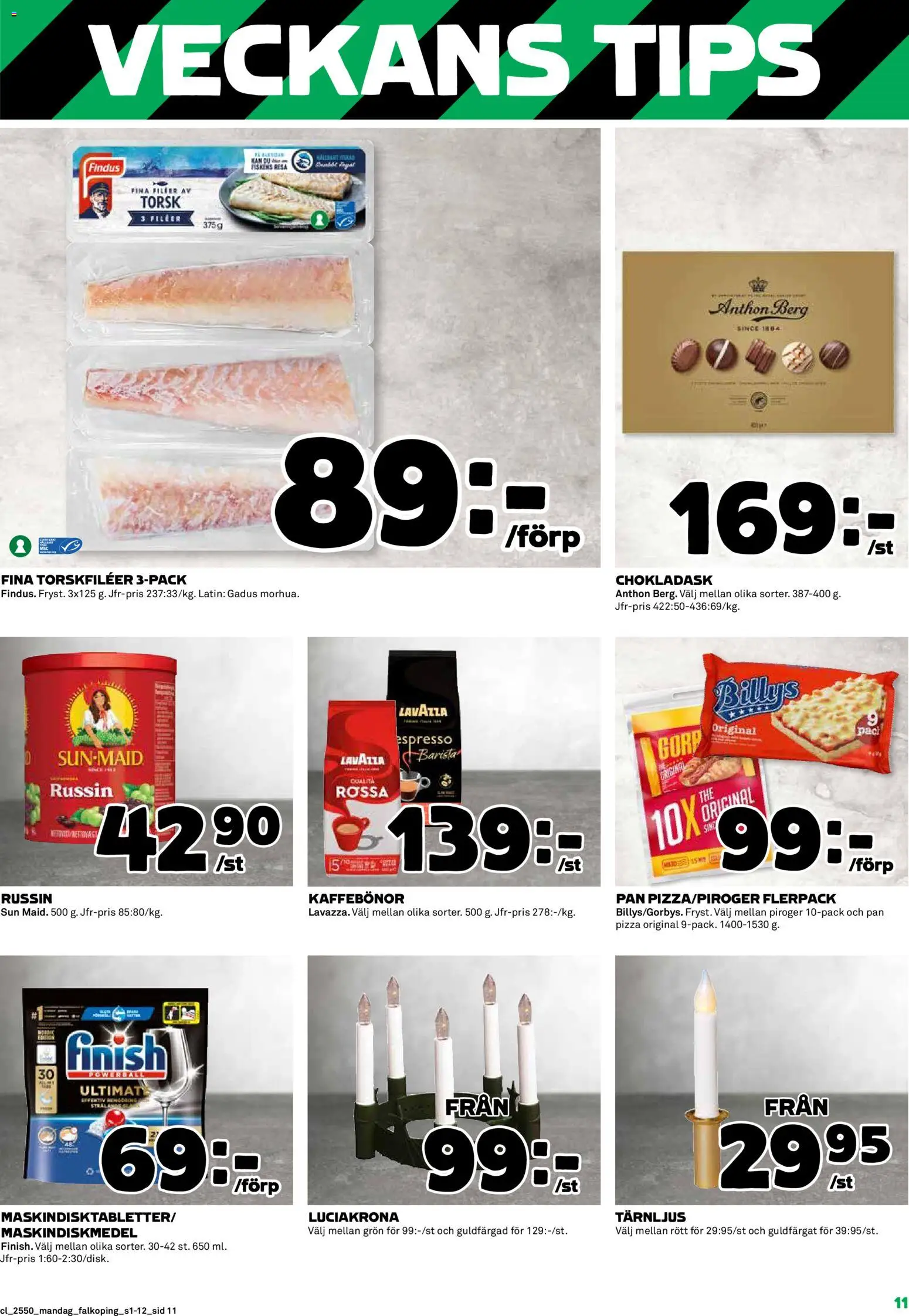 Coop reklamblad aktuell från 08.12.2025 | Sida: 11 | Produkter: Pizza