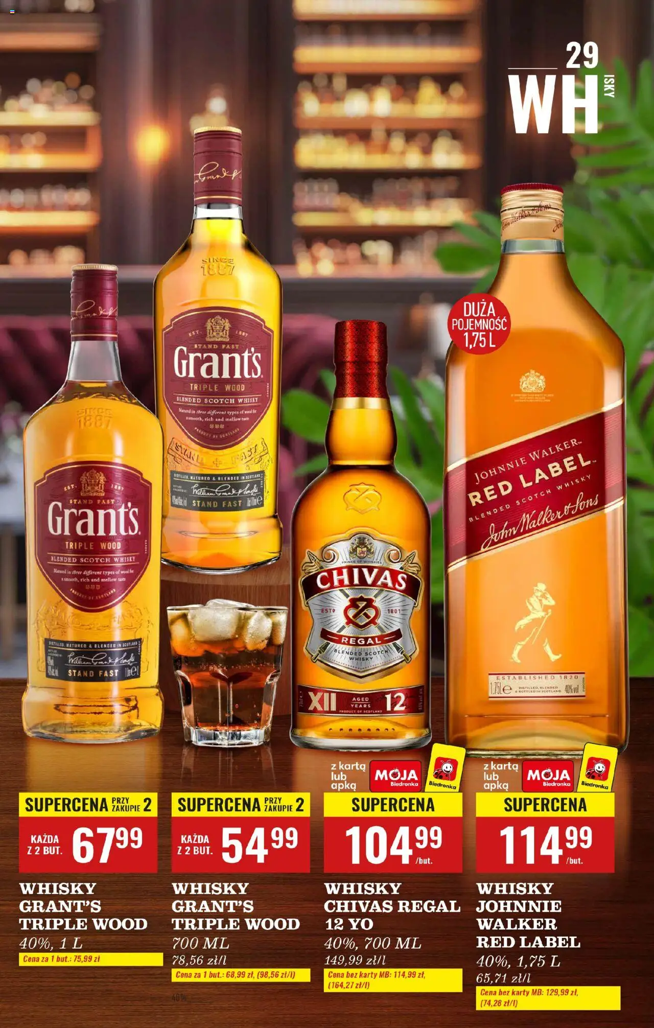 Biedronka gazetka - Czas na toast od 06.10.2025 | Strona: 29 | Produkty: Chivas Regal, Grant's, Red label, Whisky