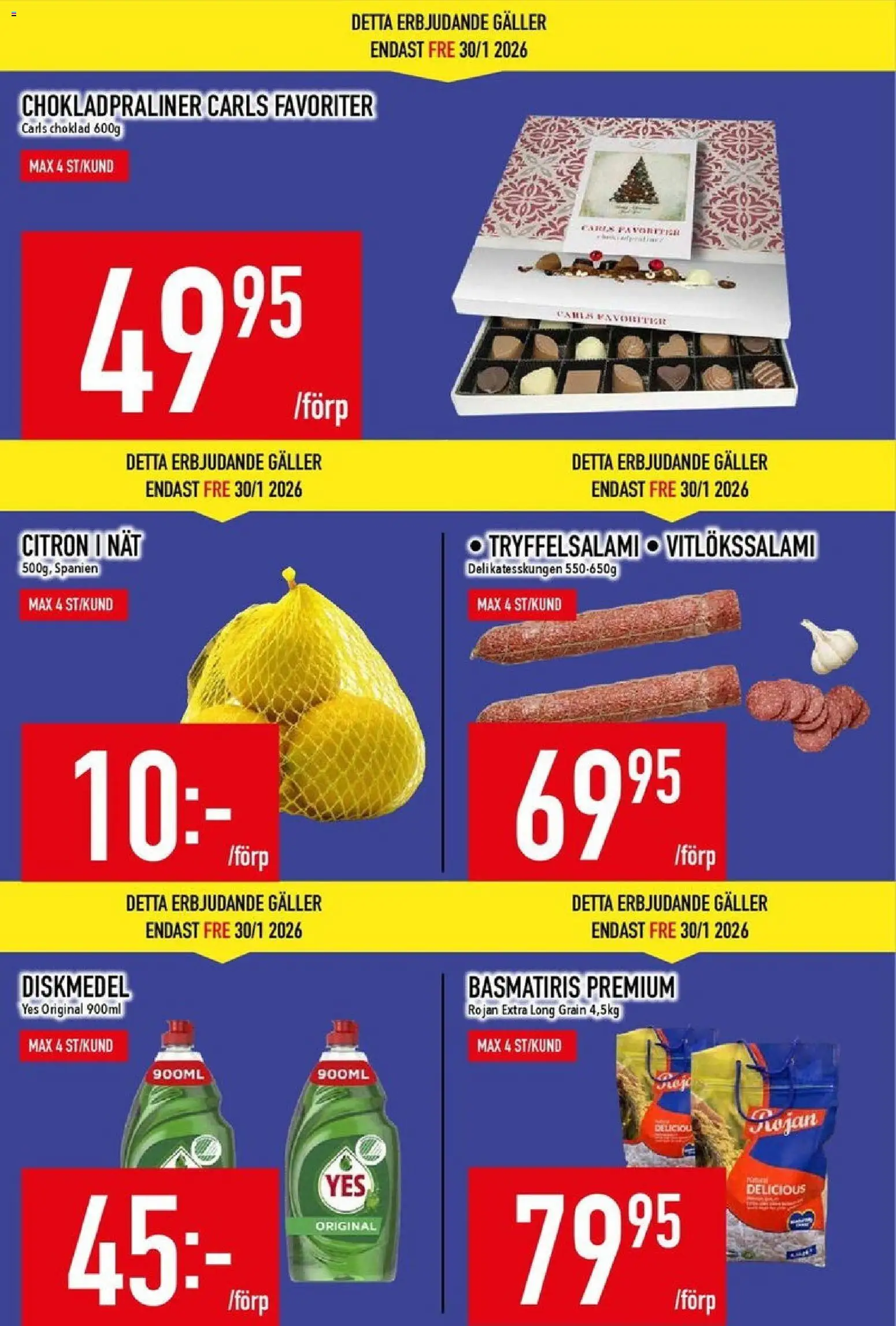 Matdax reklamblad aktuell från 26.01.2026 | Sida: 5 | Produkter: Diskmedel, Galler, Choklad, Citron