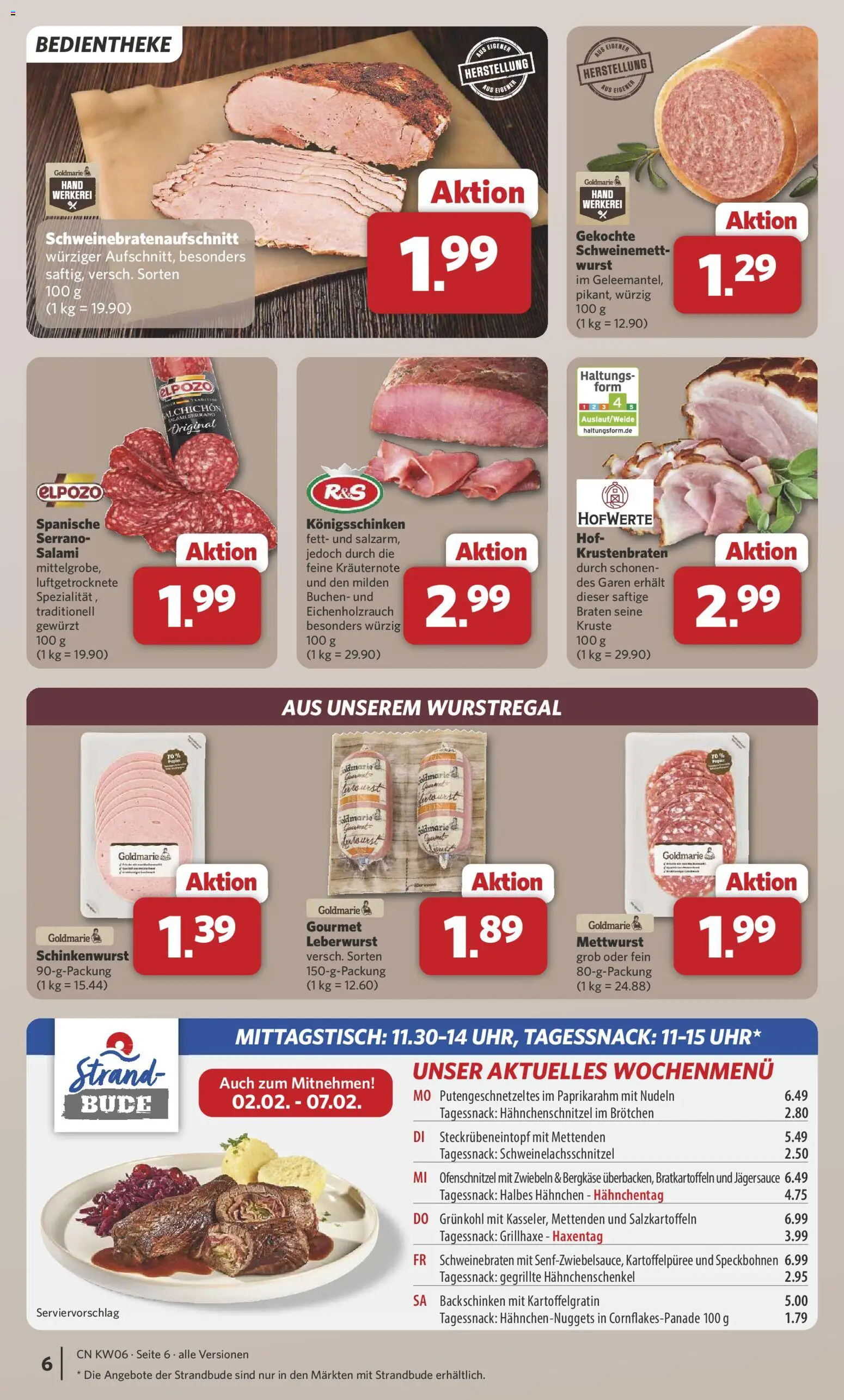 Combi Prospekt 	 – gültig ab 02.02.2026 | Seite: 6 | Produkte: Krustenbraten, Wurst, Salami, Nudeln