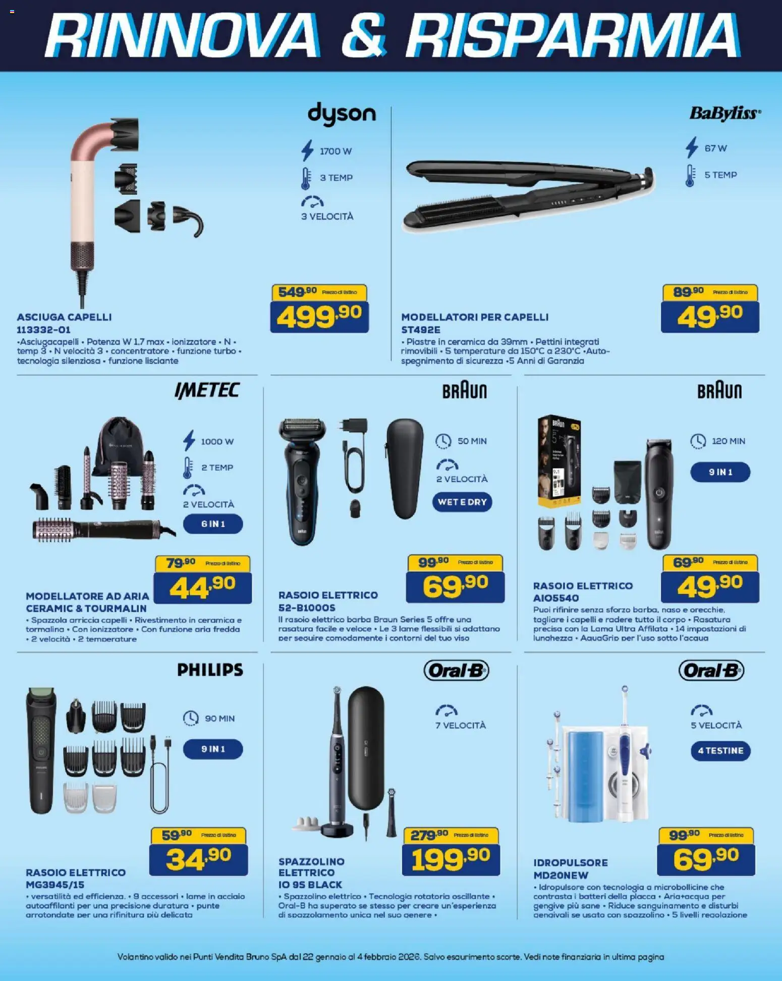 Volantino BRUNO del 22.01.2026 | Pagina: 31 | Prodotti: Spazzola, Spazzolino, Rasoio elettrico, Dyson