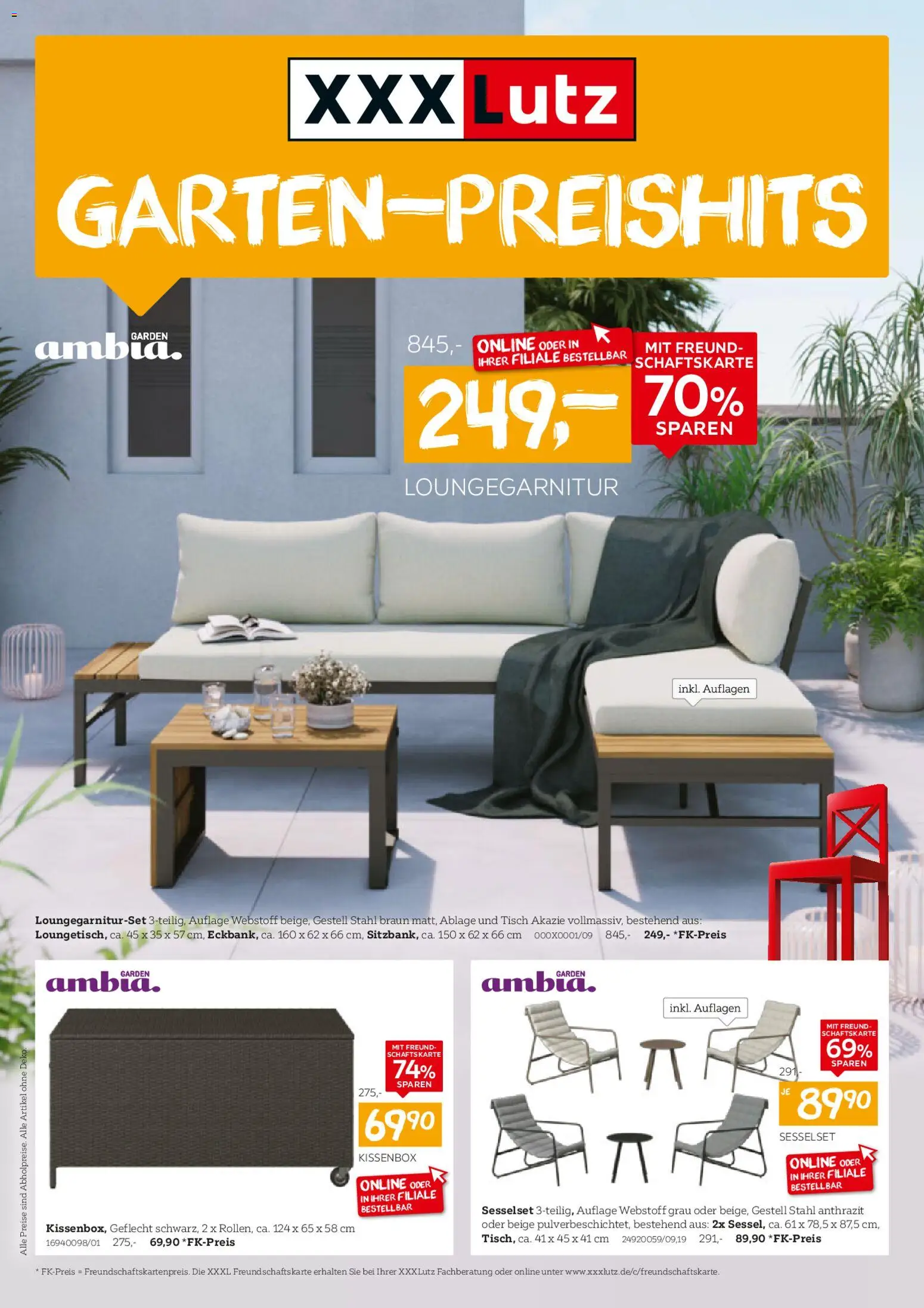 XXXL Lutz Garten-Preishits – gültig ab 01.03.2026 | Seite: 1 | Produkte: Tisch