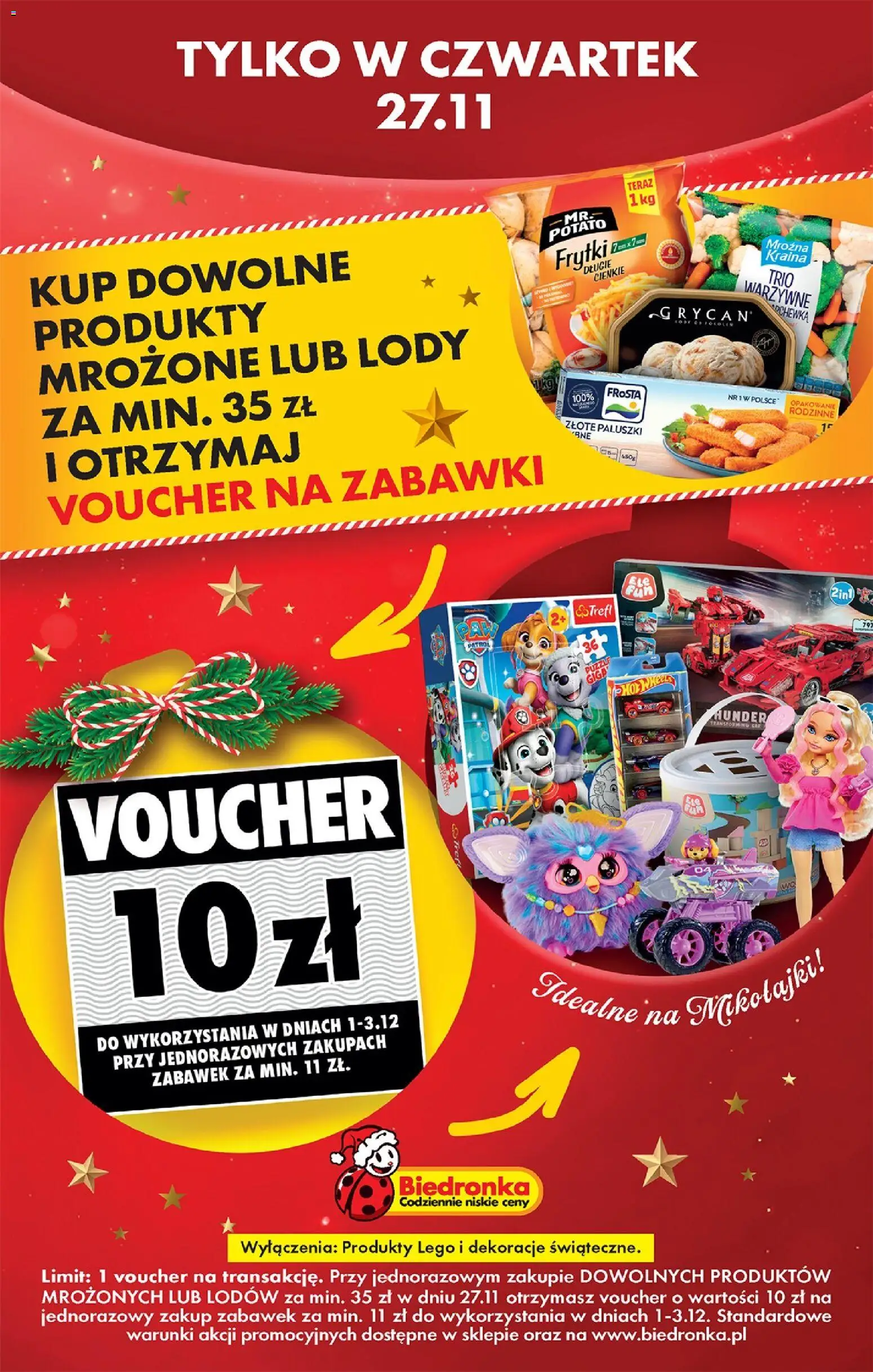 Biedronka Black Friday od 27.11.2025 | Strona: 3 | Produkty: Lego, Paluszki, Mieszanka warzyw, Marchewka