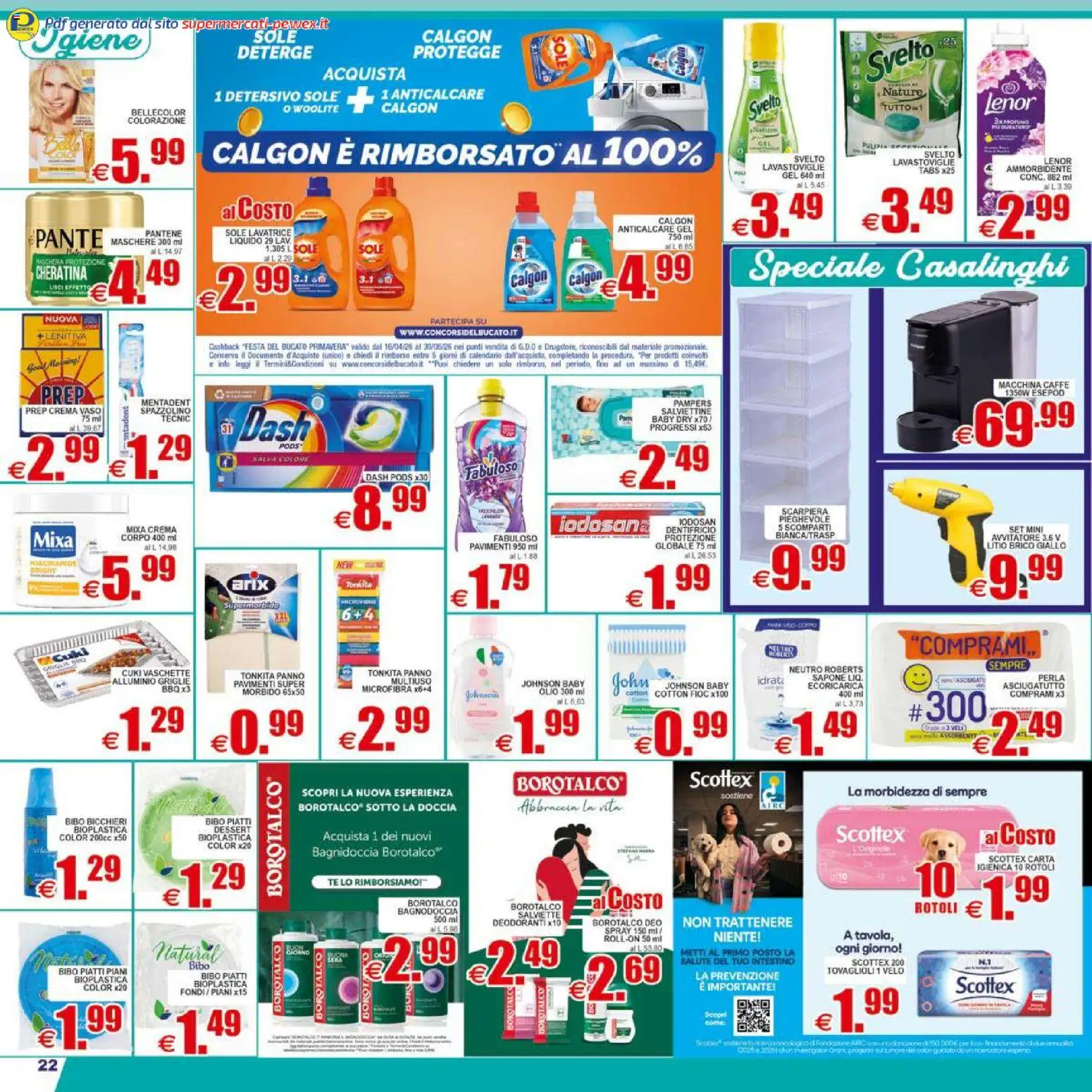 Volantino Pewex del 17.04.2026 | Pagina: 22 | Prodotti: Cd, Spazzolino, Tè, Doccia