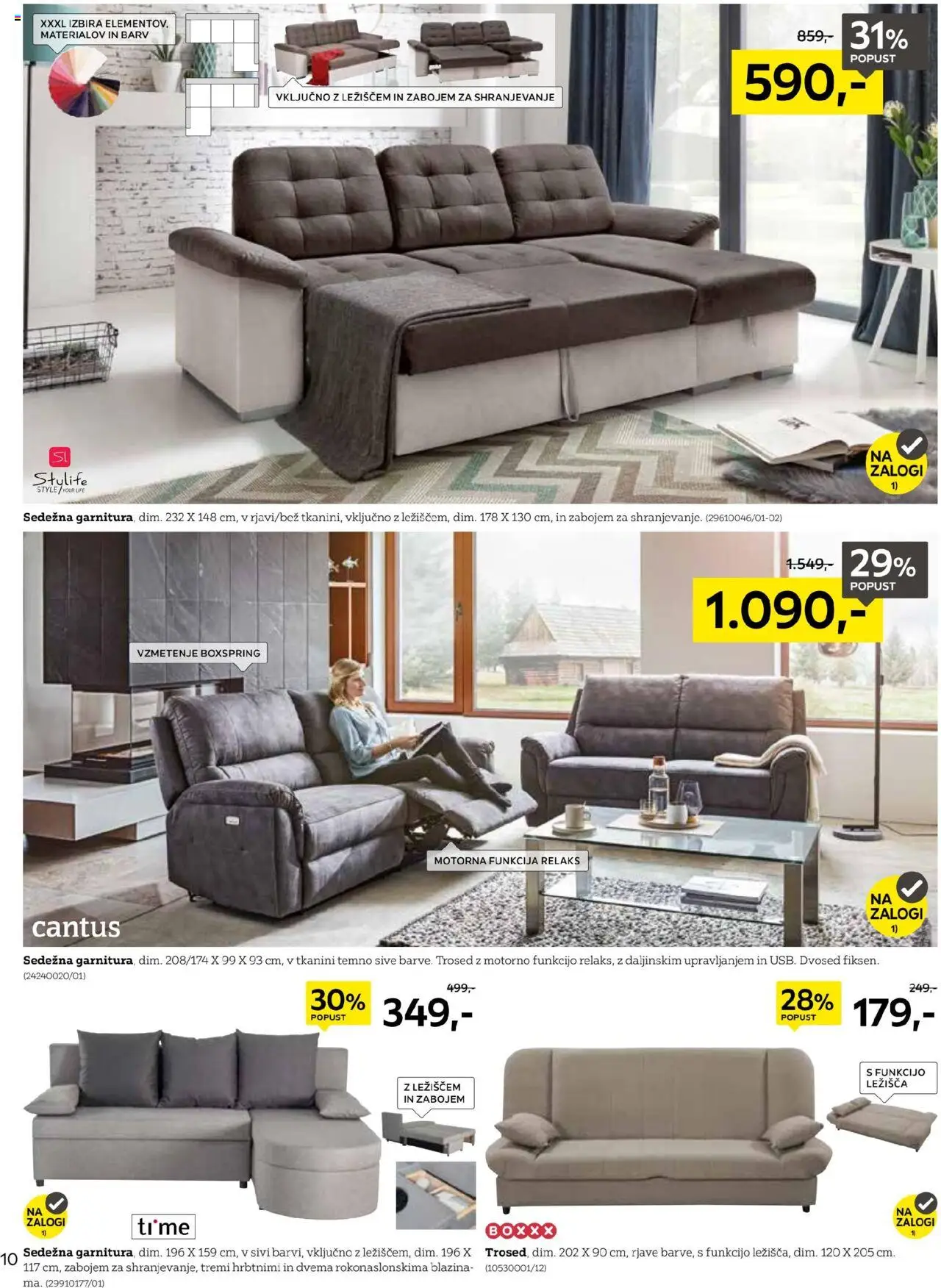 XXXL Lesnina katalog začetek novega poglavja │ velja od 19.08.2025 | Stran: 10 | Izdelki: Trosed, Dvosed, Blazina