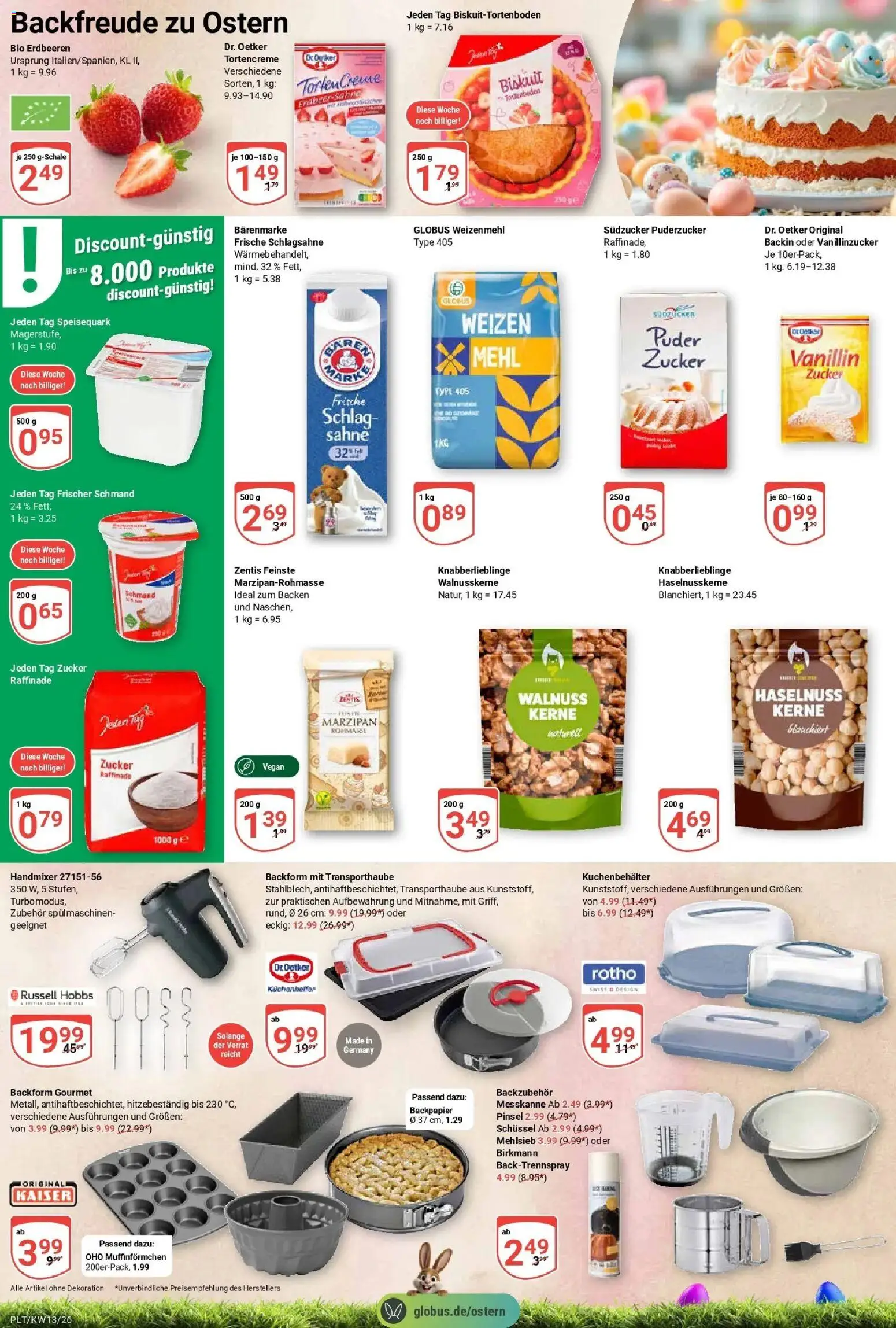 Globus prospekt Plattling	 – gültig ab 23.03.2026 | Seite: 20 | Produkte: Schlagsahne, Puder, Erdbeeren, Speisequark