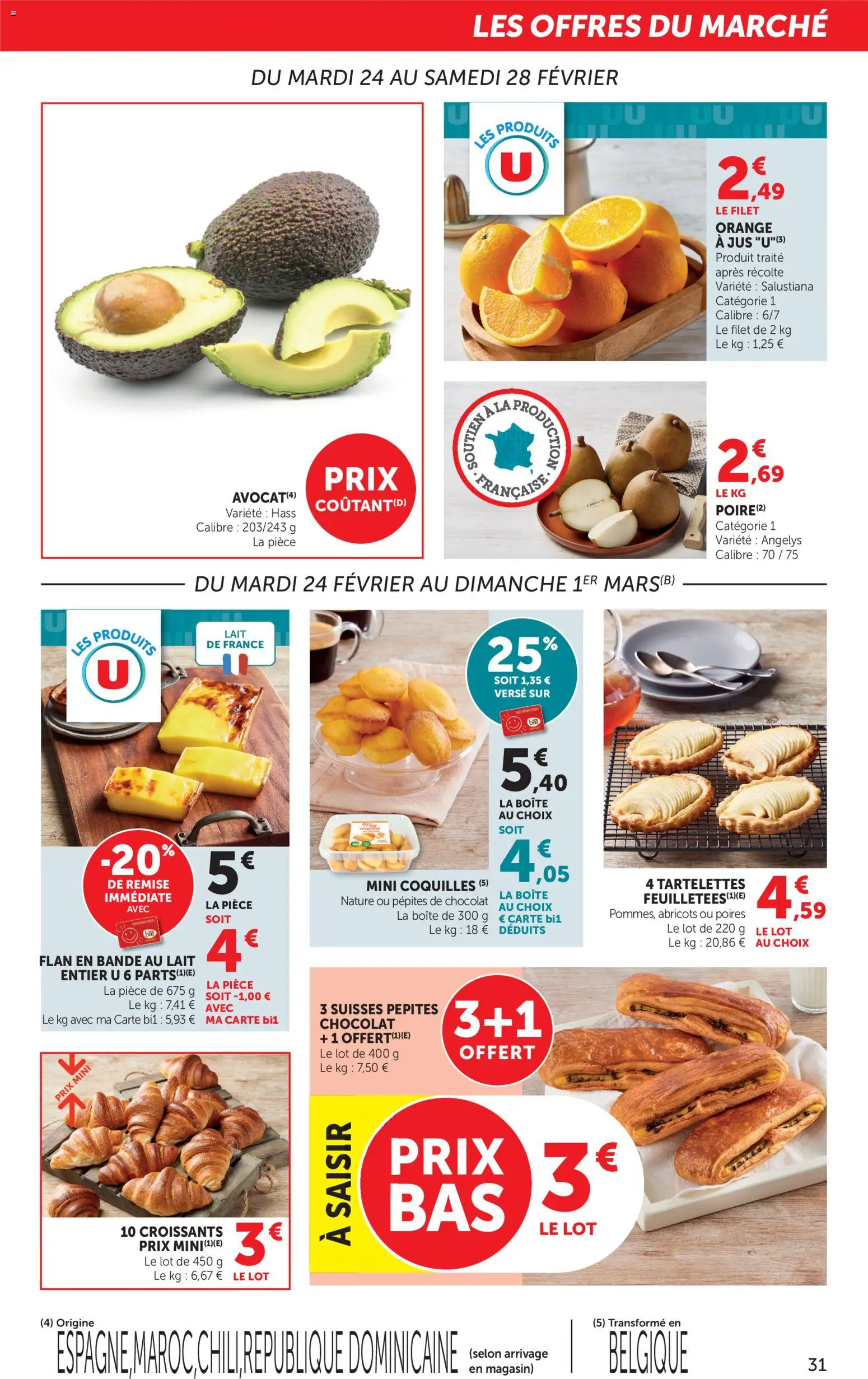 {H1} | Page: 31 | Produits: Lait entier, Orange a Jus, Pépites de chocolat, Jus