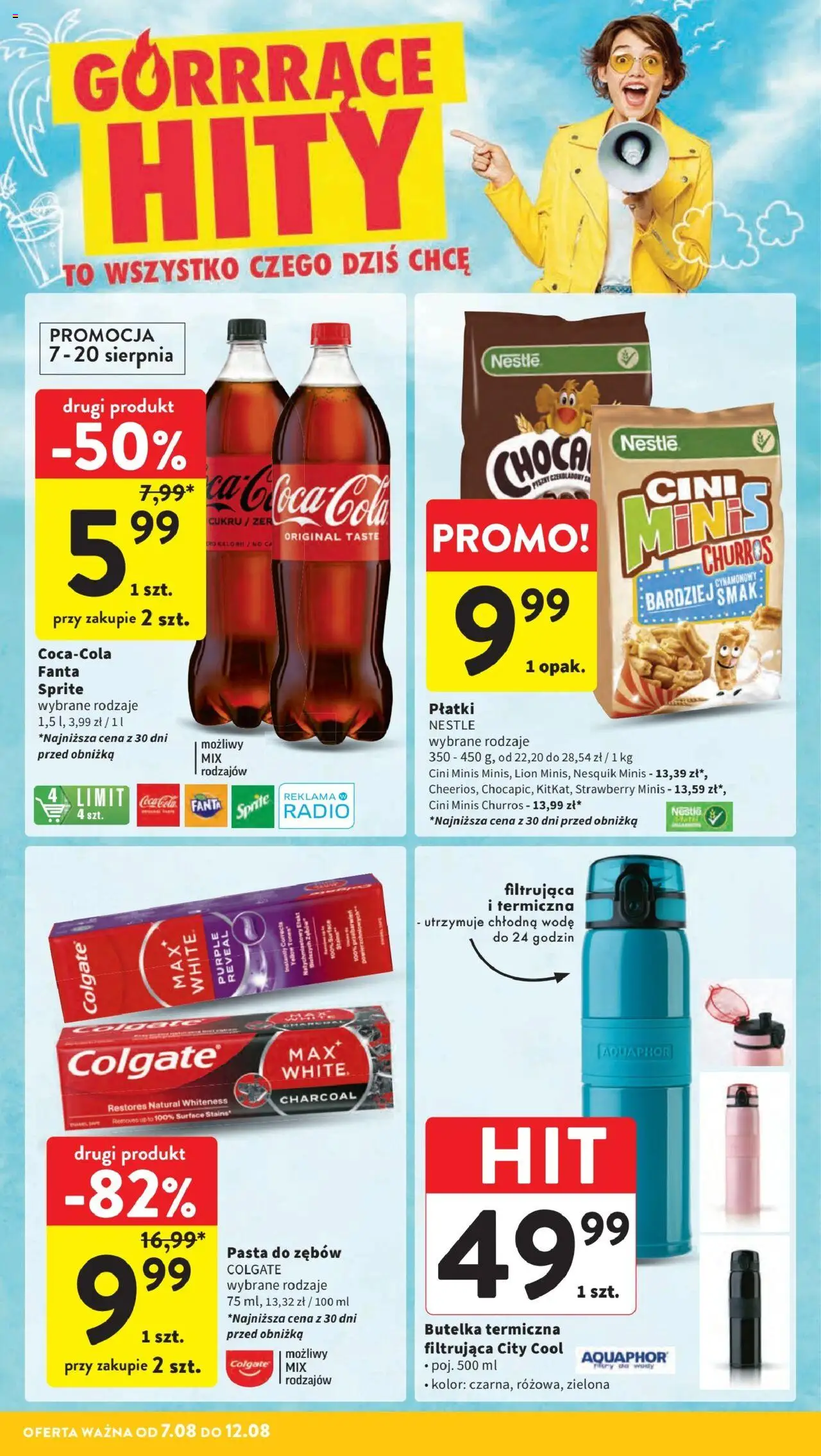 Intermarche Gazetka od 07.08.2025 | Strona: 6 | Produkty: Radio, Sprite, Płatki, Pasta do zębów