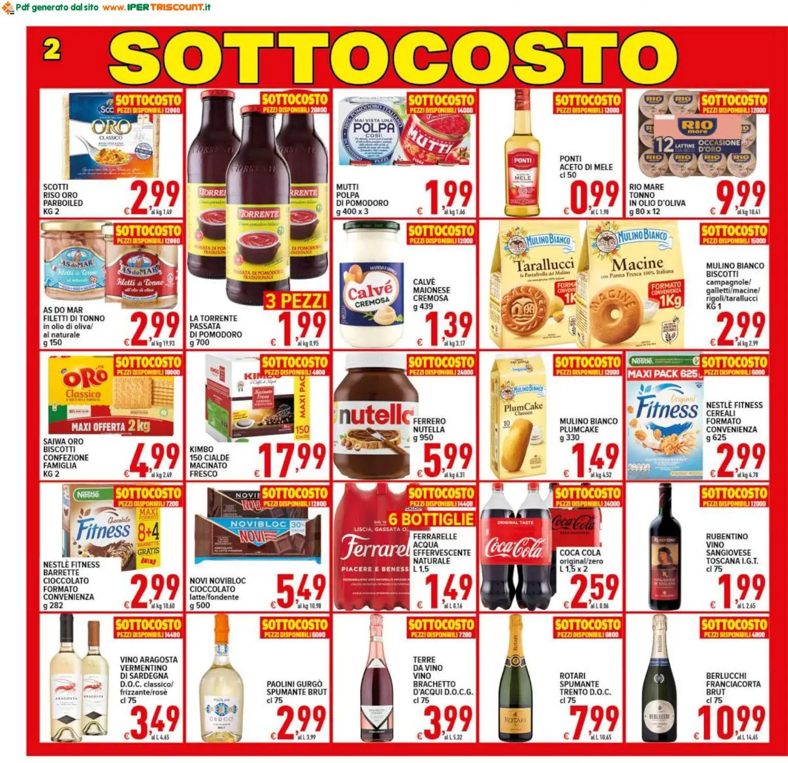 Volantino Ipertriscount del 17.03.2026 | Pagina: 2 | Prodotti: Biscotti, Olio, Spumante, Tonno