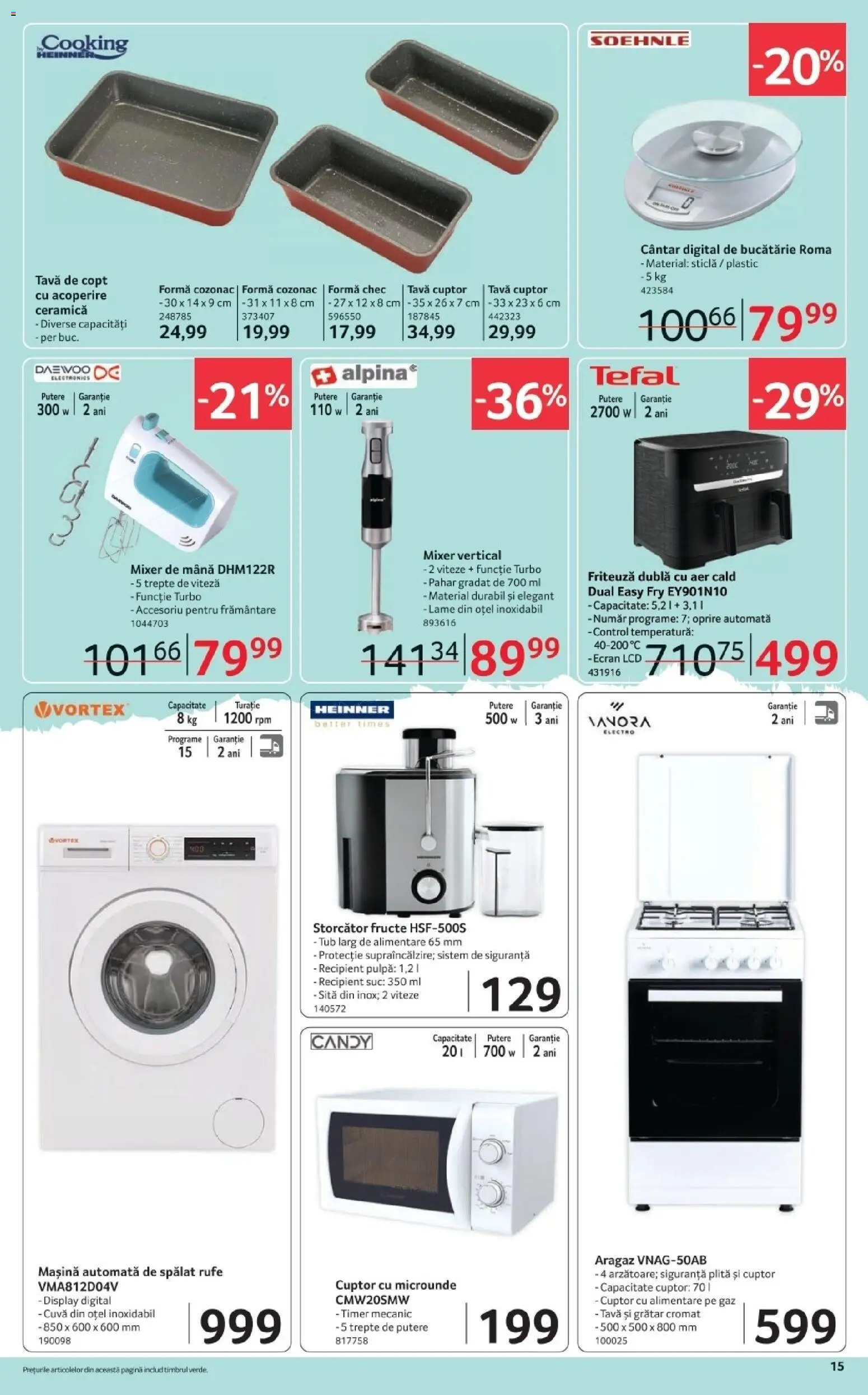 Noul catalog Selgros – valabil de la 20.03.2026 | Pagină: 15 | Produse: Plită, Cuptor Cu Microunde, Suc, Fructe