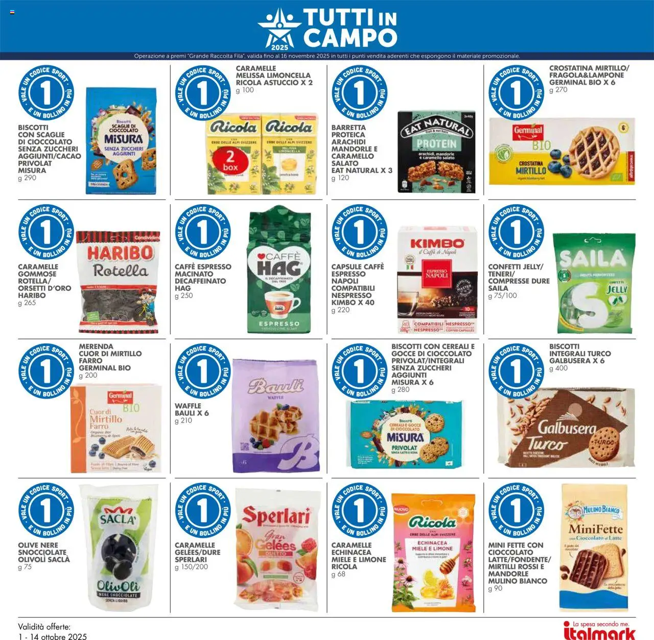 Volantino Italmark del 01.10.2025 | Pagina: 25 | Prodotti: Cereali, Biscotti, Limone, Mirtilli