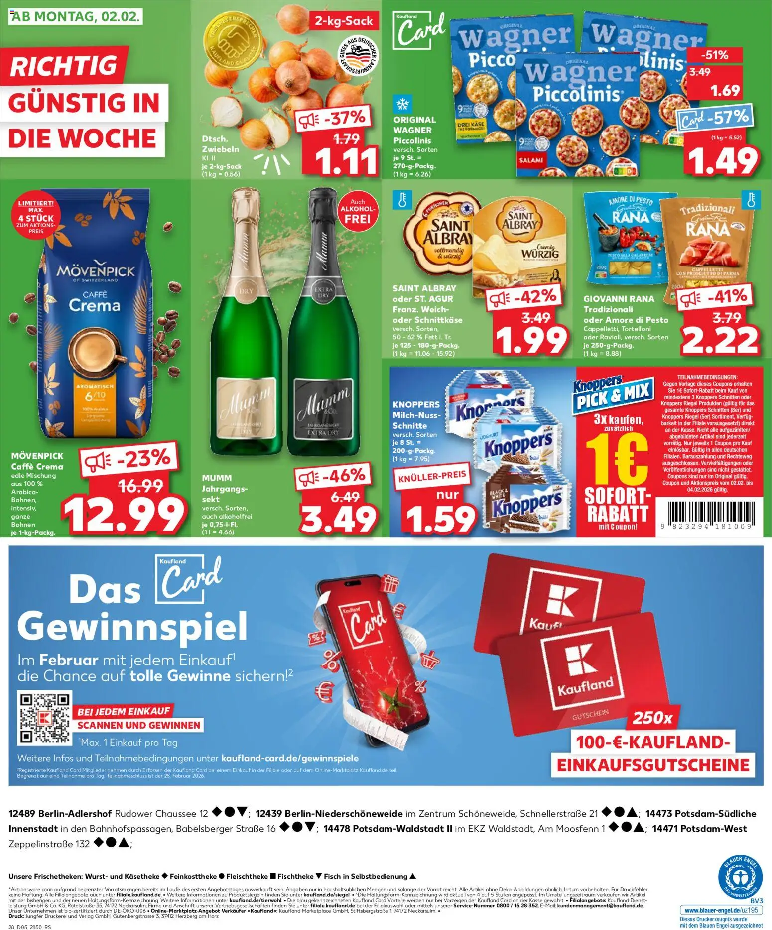 Kaufland prospekt Potsdam	 – gültig ab 29.01.2026 | Seite: 28 | Produkte: Käse, Joghurt, Zwiebeln, Wurst