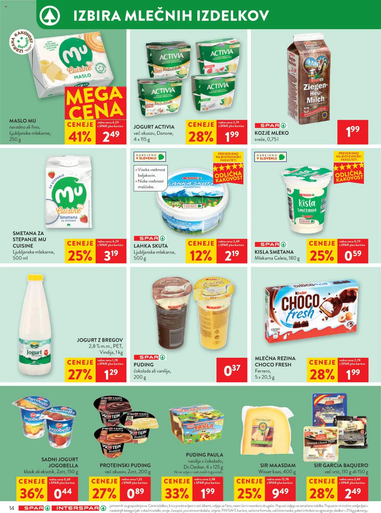 Novi Spar katalog ponudbe – veljaven od 28.01.2026 | Stran: 18 | Izdelki: Mleko, Jogurt, Cokolada, Smetana