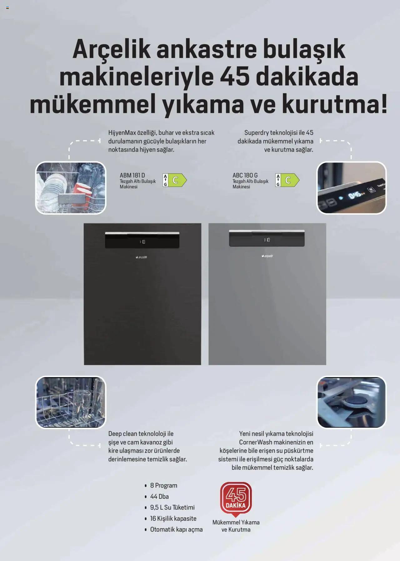 Arçelik Katalog - 16.09.2025 tarihinden itibaren geçerlidir | Sayfa: 30 | Ürünler: Su, Bulaşık makinesi