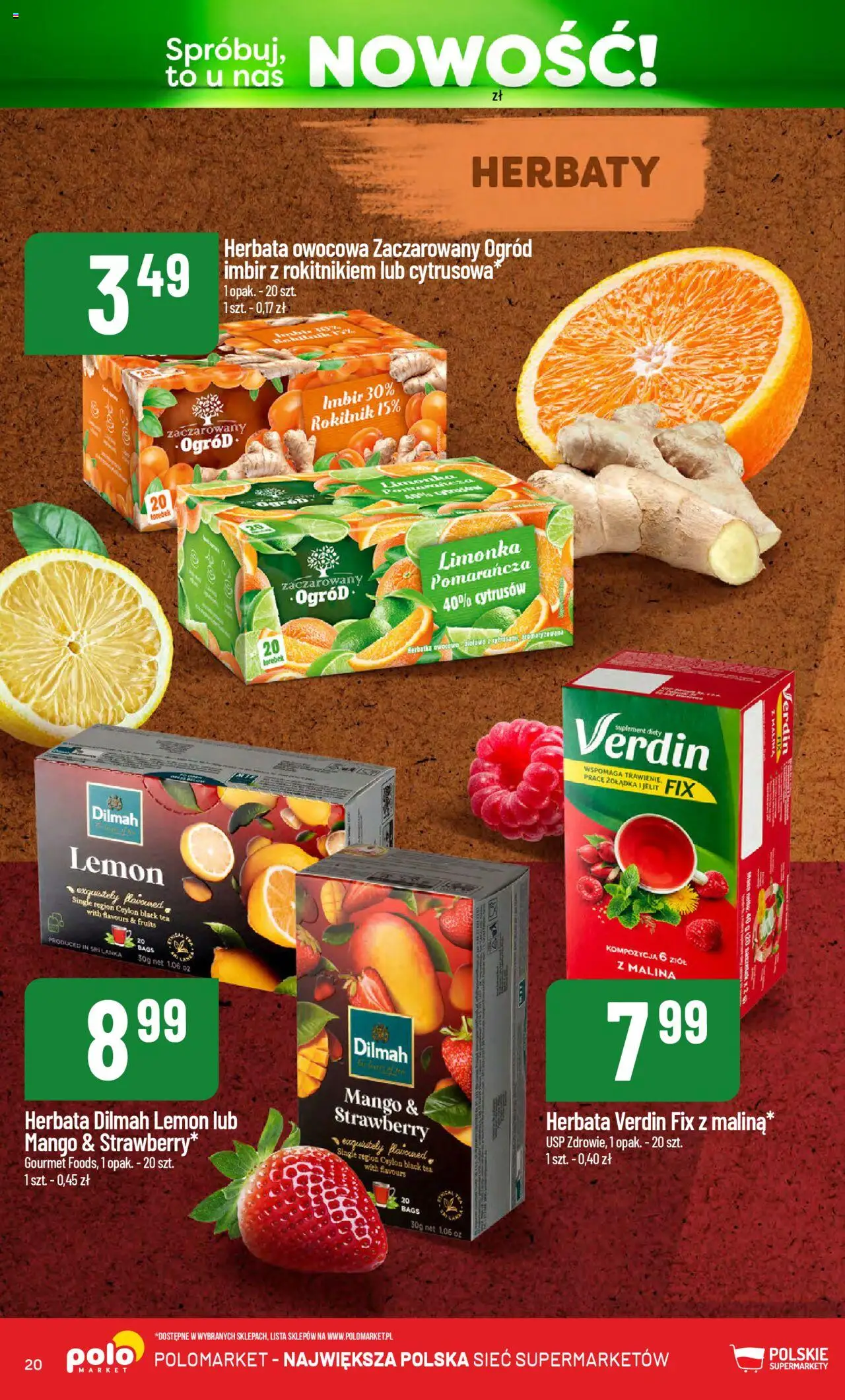 POLOmarket Gazetka - Nowości od 14.10.2025 | Strona: 20 | Produkty: Limonka, Malina, Imbir, Herbata