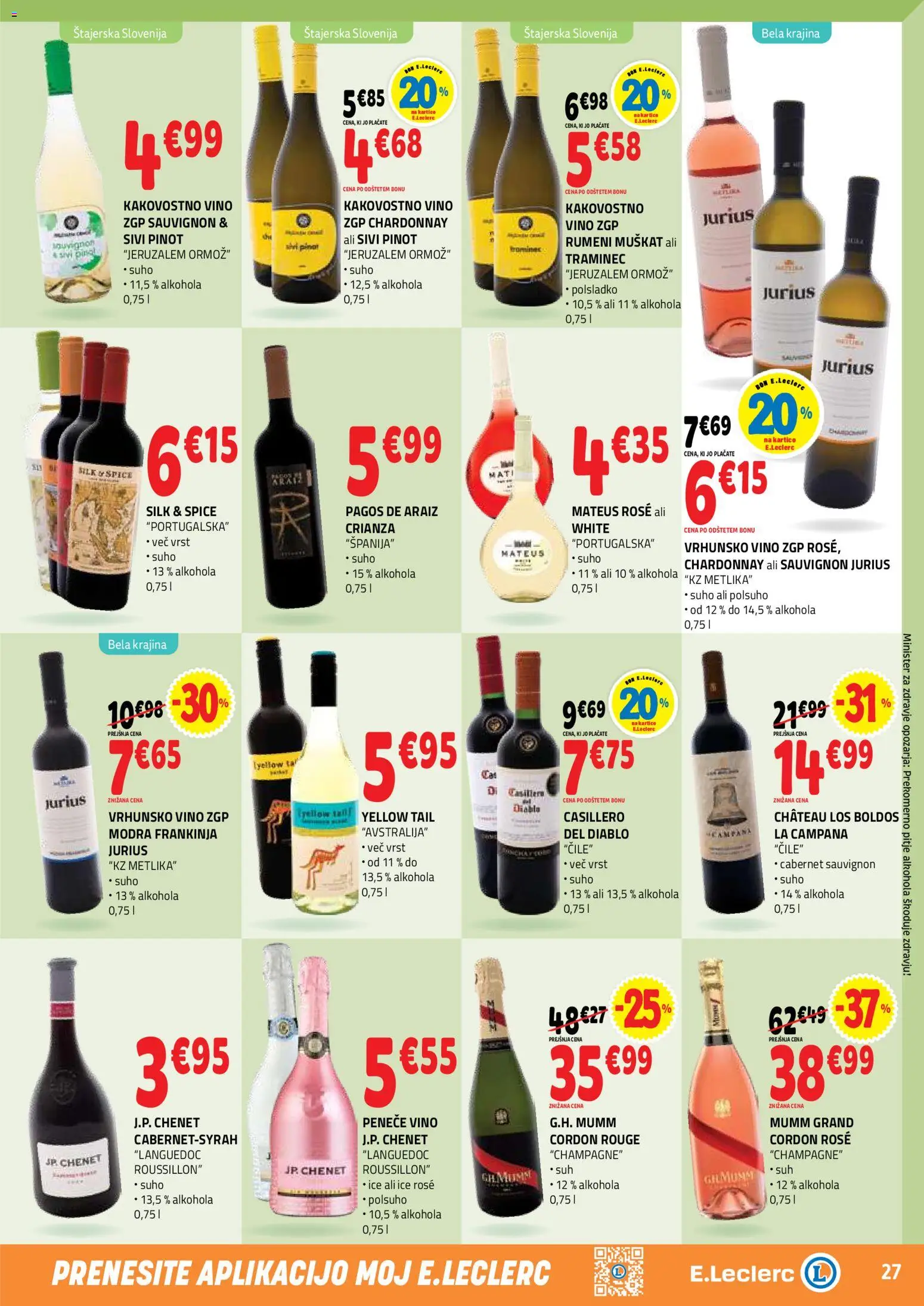 Novi E.leclerc katalog ponudbe – veljaven od 25.03.2026 | Stran: 27 | Izdelki: Vino