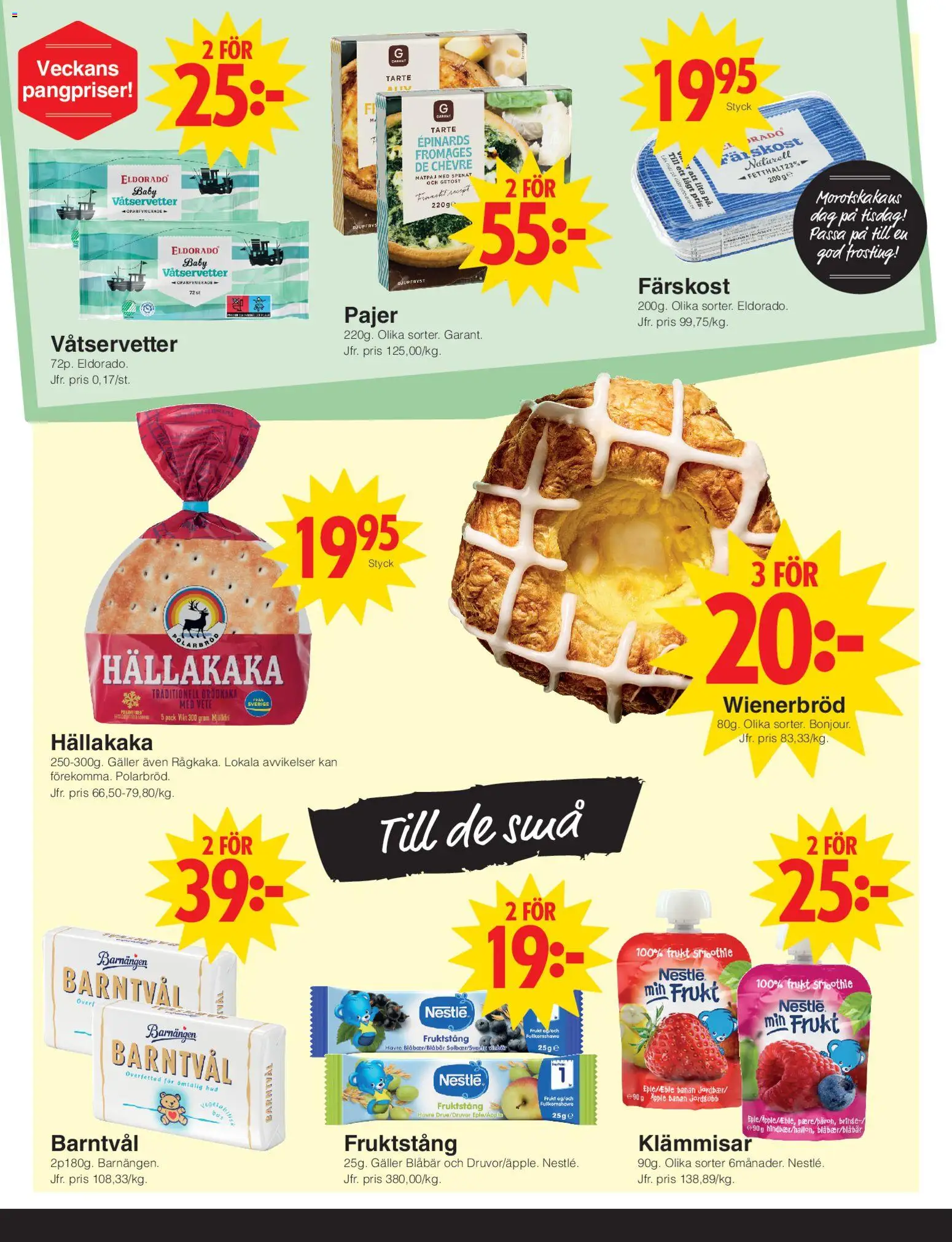 Matöppet reklamblad aktuell från 02.03.2026 | Sida: 2 | Produkter: Galler, Spenat, Äpple, Blåbär