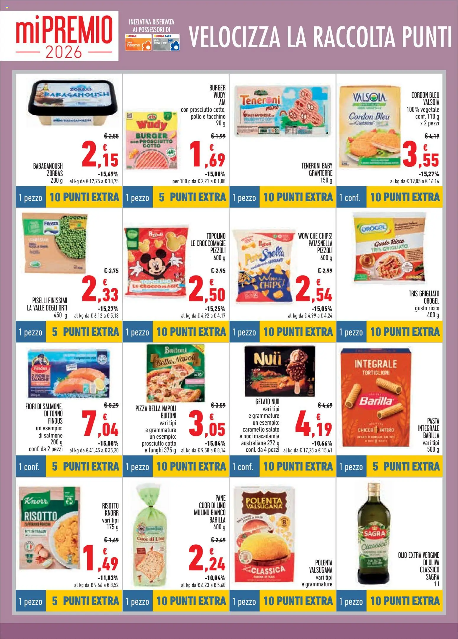 Volantino Conad del 02.01.2026 | Pagina: 6 | Prodotti: Pizza, Pollo, Gelato, Tacchino