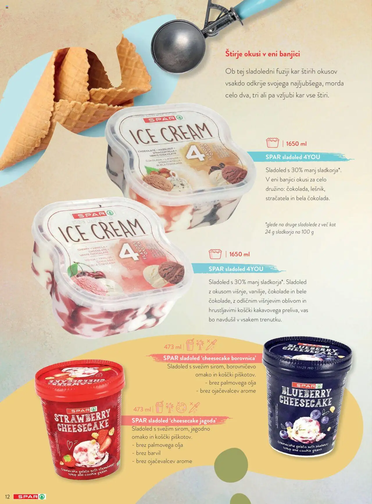 Spar katalog sladoleti │ velja od 14.04.2025 | Stran: 12 | Izdelki: Cokolada, Sladoled