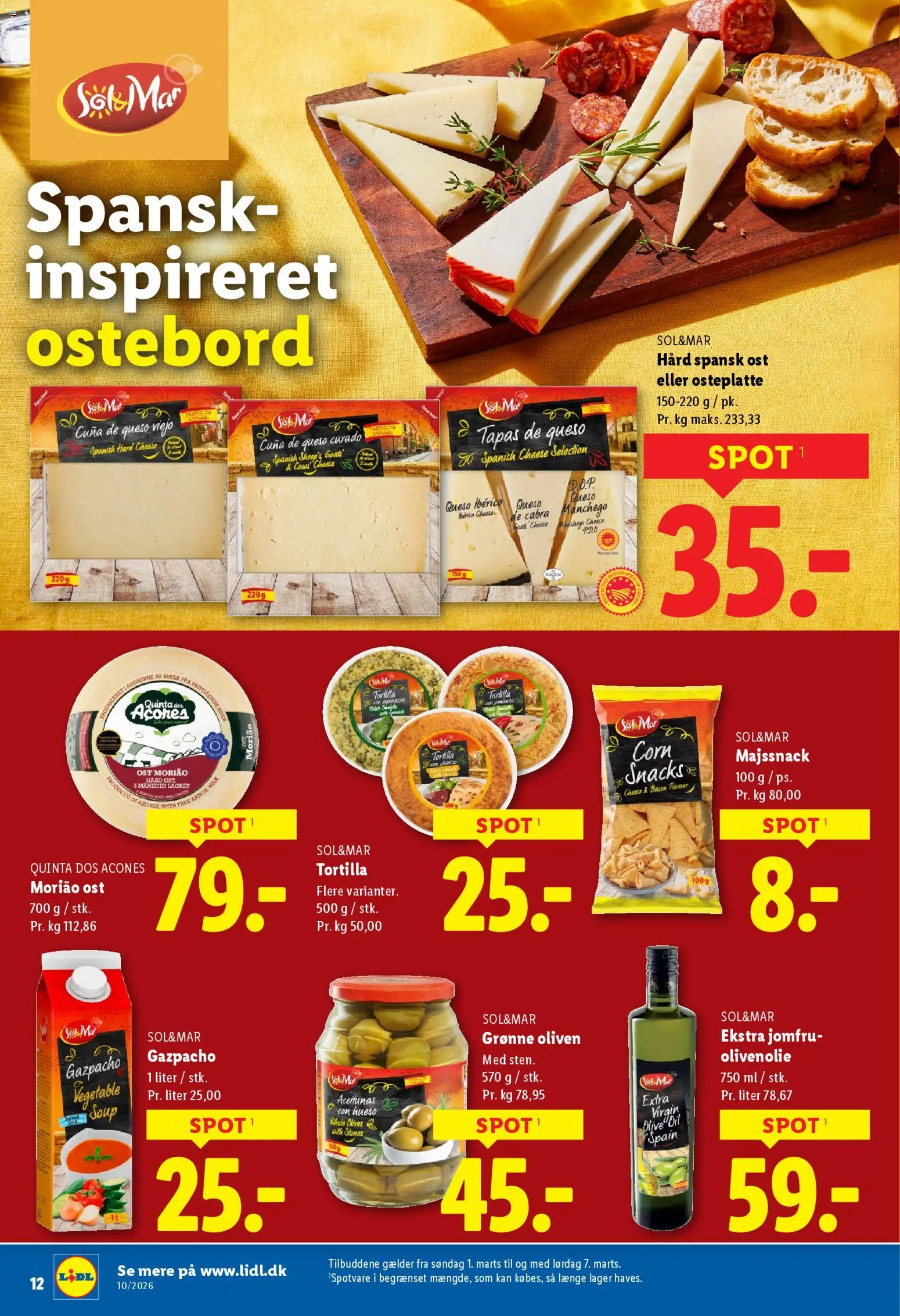 Lidl tilbudsavis – gyldig fra 05.03.2026 | Side: 28 | Produkter: Ost, Bacon, Oliven, Olivenolie