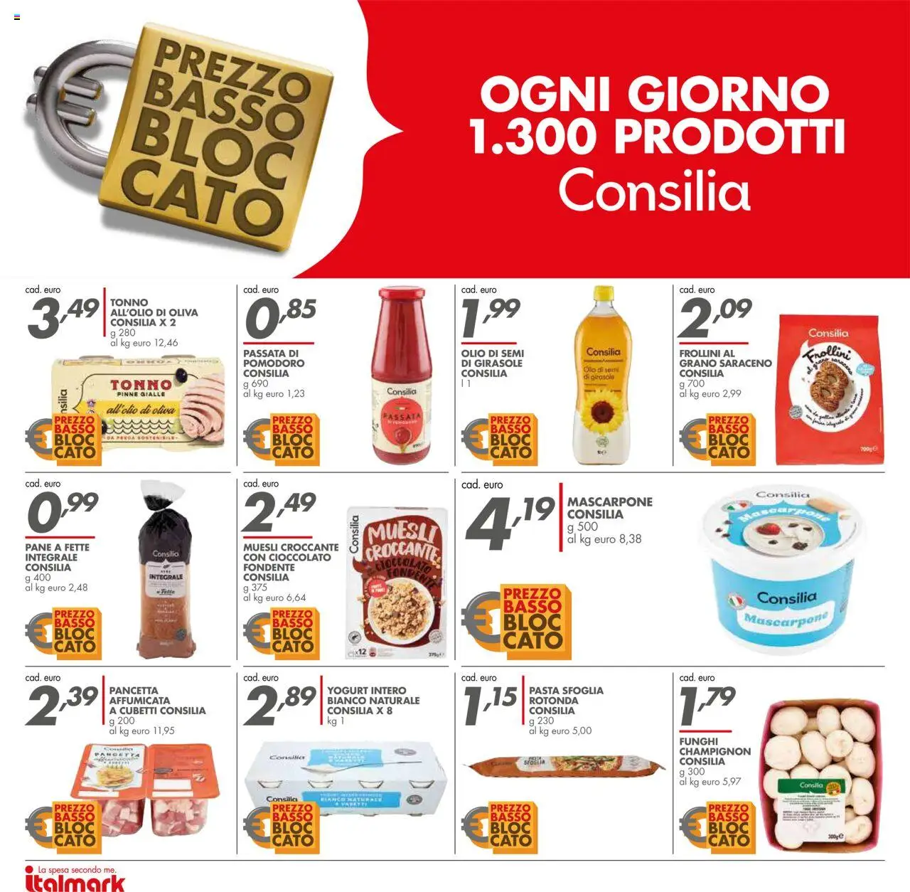 Volantino Italmark del 01.10.2025 | Pagina: 20 | Prodotti: Muesli, Pane, Funghi, Frollini