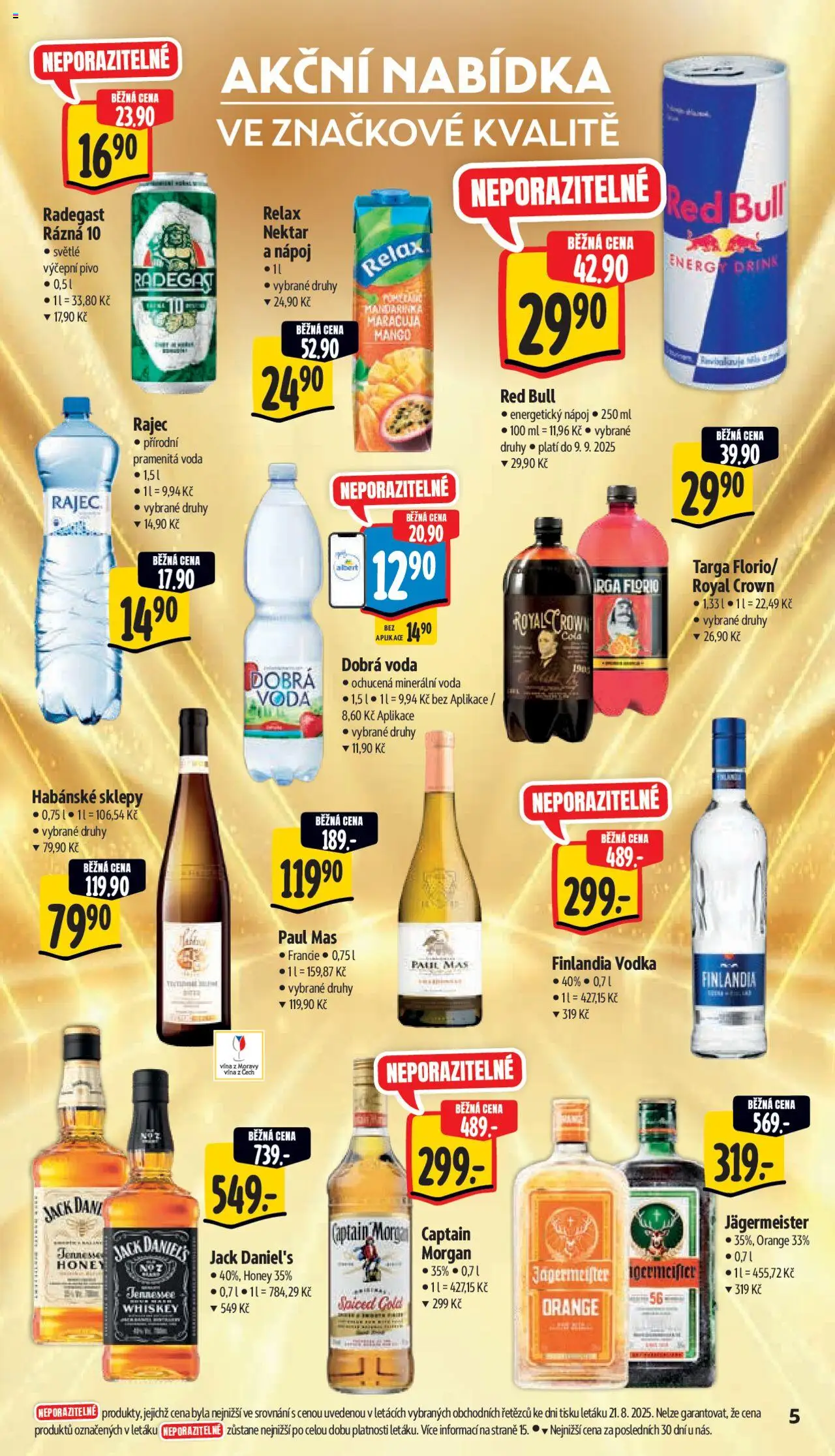 Albert leták - Supermarket od 27.08.2025 | Strana: 11 | Produkty: Whiskey, Morgan, Jack Daniel’s, Minerální voda