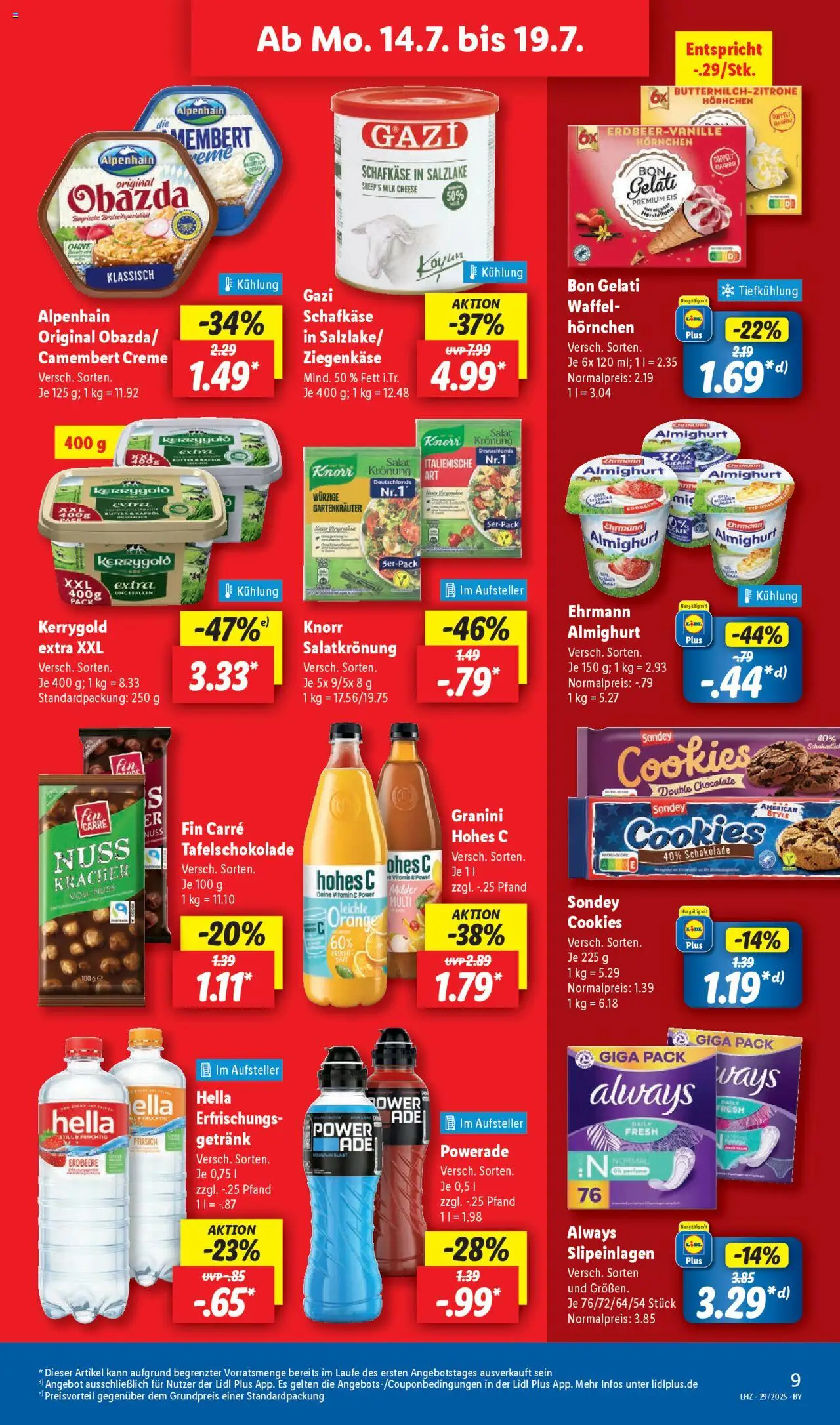 Lidl Prospekt München - gültig ab dem 14.07.2025 | Seite: 11 | Produkte: Ziegenkäse, Creme, Hella, Granini