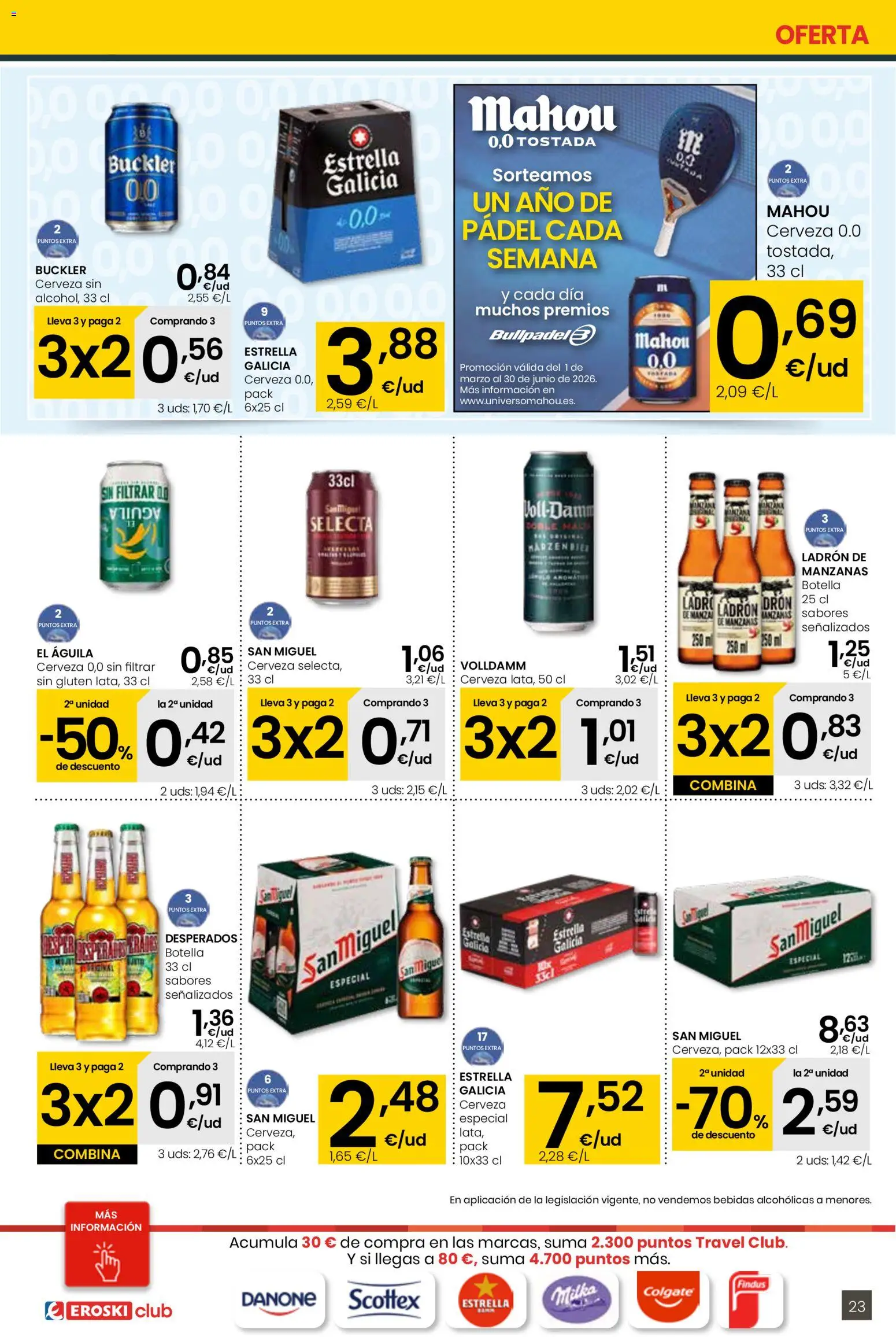 Eroski - Viste tu cesta de primavera Center │ válido desde el 12.03.2026 | Página: 23 | Productos: Cerveza, Manzanas, Παρμεζάνα