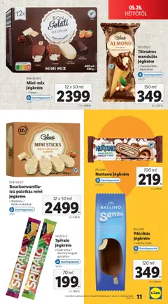 Lidl akciós ujság - amely érvényes a következő dátumtól: 26.05.2025 | Oldal: 11 | Termékek: Gyümölcs, Bourbon, Jégkrém, Pálcikás jégkrém