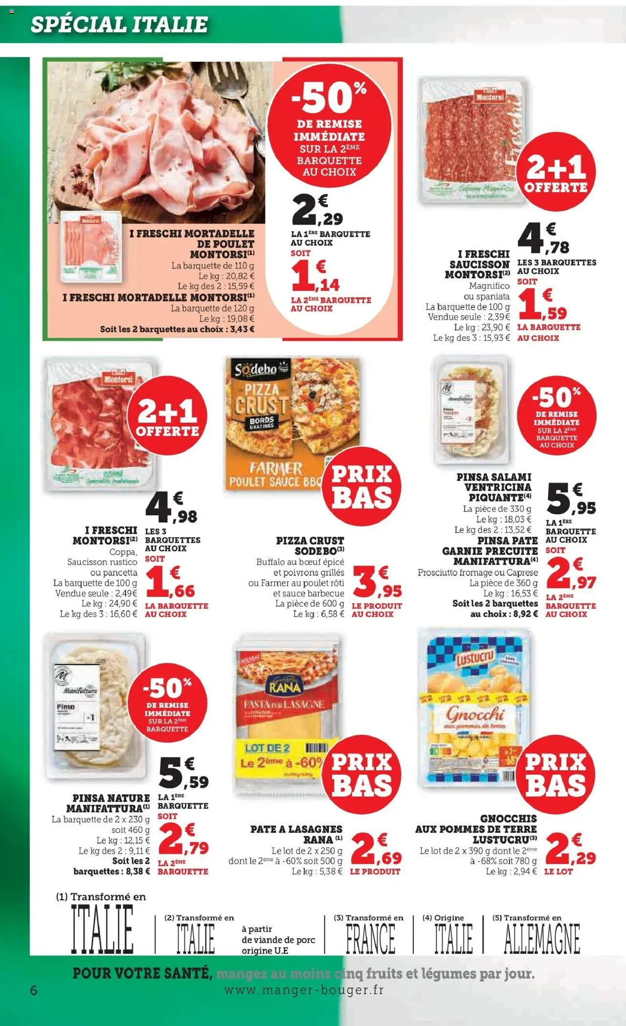 {H1} | Page: 6 | Produits: Viande de porc, Pinsa, Viande, Pommes