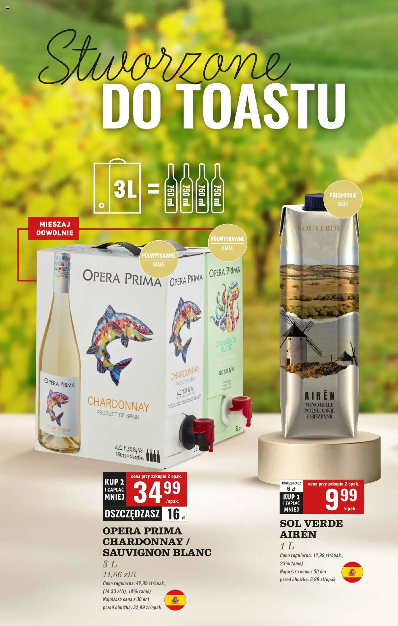 Biedronka gazetka - Czas na toast od 08.09.2025 | Strona: 12 | Produkty: Chardonnay, Wino, Sól