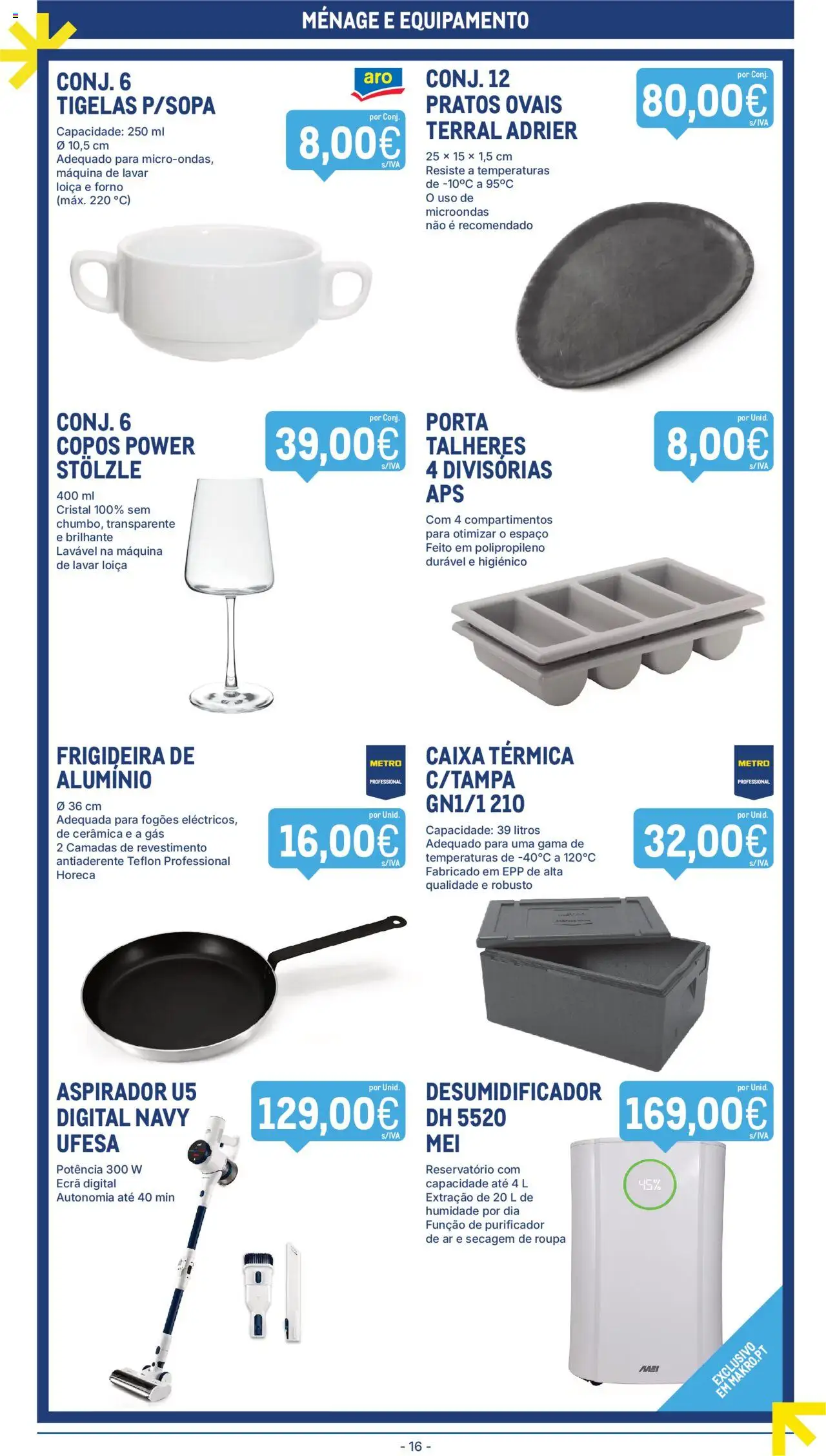Makro folheto │ válido de 14.10.2025 | Página: 16 | Produtos: Purificador de ar, Frigideira, Talheres, Microondas