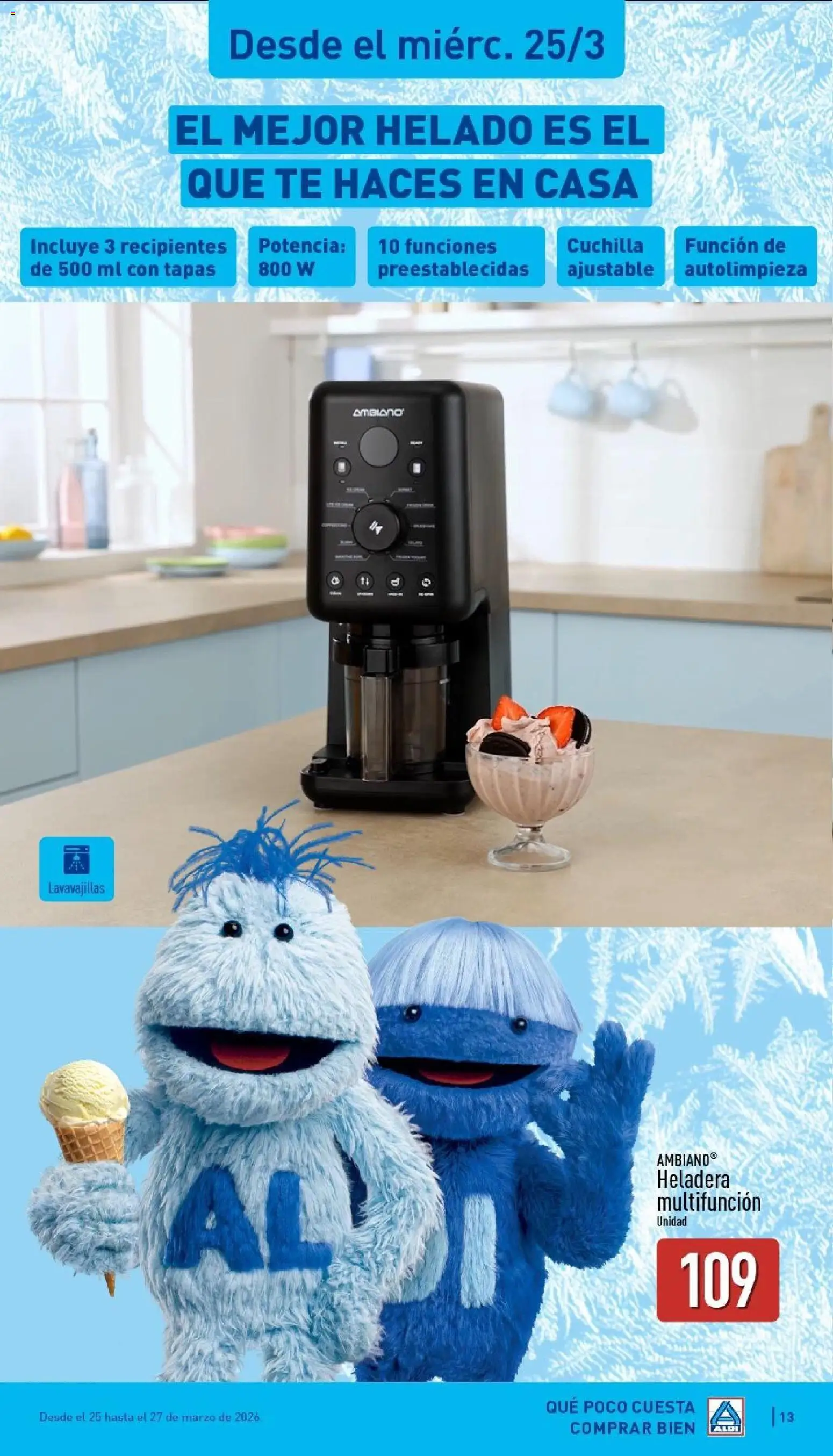 Aldi folleto Baleares │ válido desde el 23.03.2026 | Página: 13 | Productos: Té, Helado, Lavavajillas