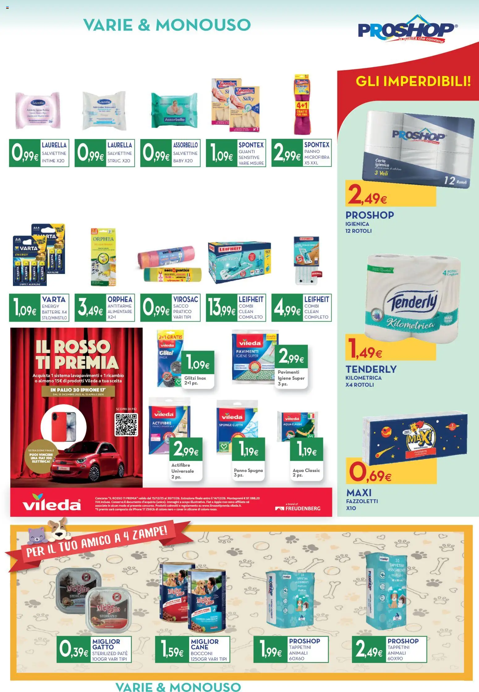 Volantino Proshop del 12.03.2026 | Pagina: 5 | Prodotti: Spugna, Carta igienica, Guanti, Batterie