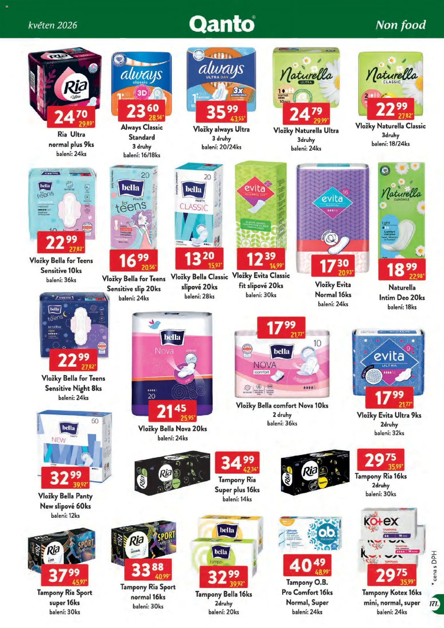 Astur & Qanto leták - Velkoobchod 05/2026 od 01.05.2026 | Strana: 171 | Produkty: Vložky, Tampony