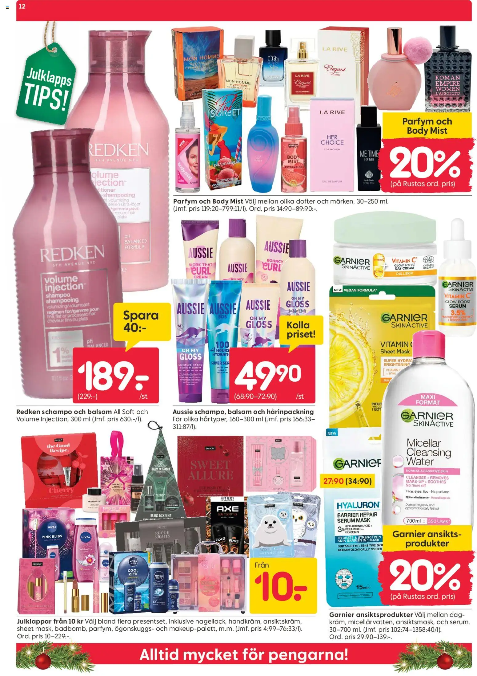 Rusta reklamblad aktuell från 15.12.2025 | Sida: 12 | Produkter: Parfym, Balsam, Hårinpackning, Serum