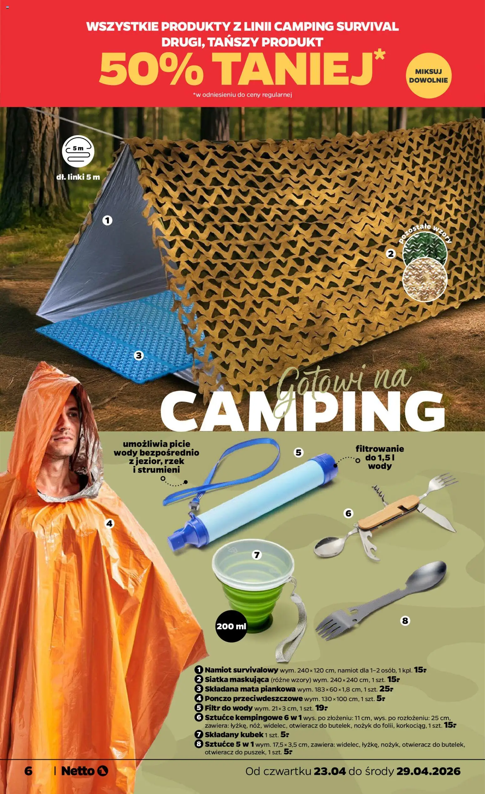 Netto gazetka od czwartku NonFood od 23.04.2026 | Strona: 6 | Produkty: Filtr do wody, Nożyk, Siatka, Sztućce