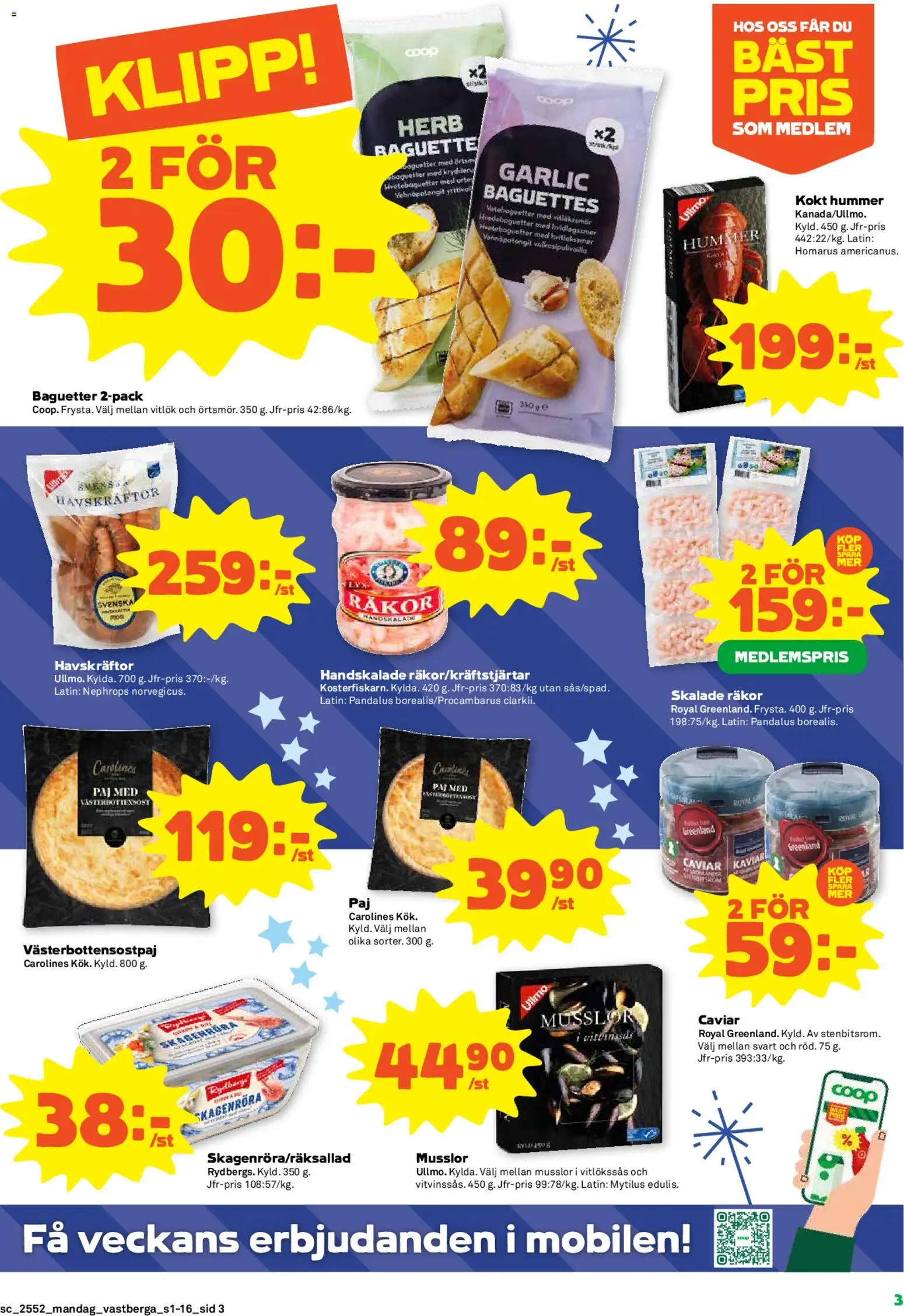 Jem & Fix reklamblad aktuell från 29.12.2025 | Sida: 3 | Produkter: Baguette, Paj, Räkor, Vitlök