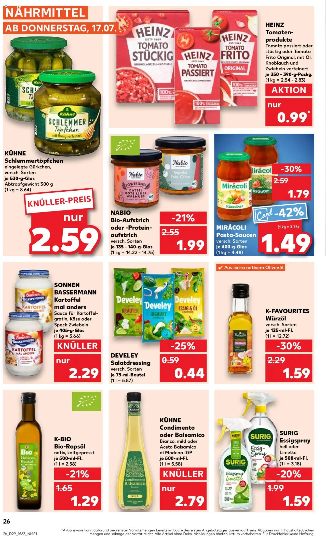 Kaufland prospekt Kiel	 - gültig ab dem 17.07.2025 | Seite: 26 | Produkte: Käse, Öl, Rapsöl, Knoblauch